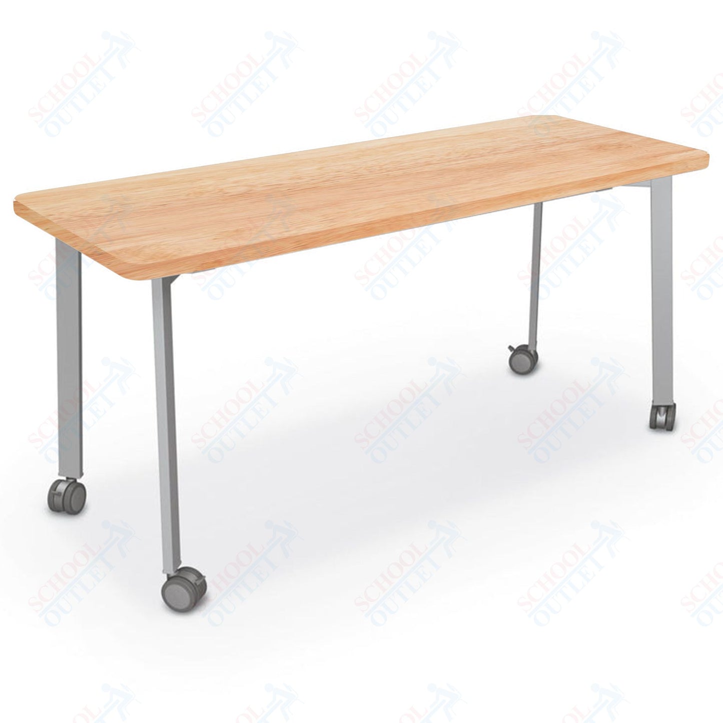 Mooreco Akt Table – 24"D x 60"W Rectangle, Laminate or Butcher Block Top , Fixed Height Available in 29"H, 36"H, or 42"H