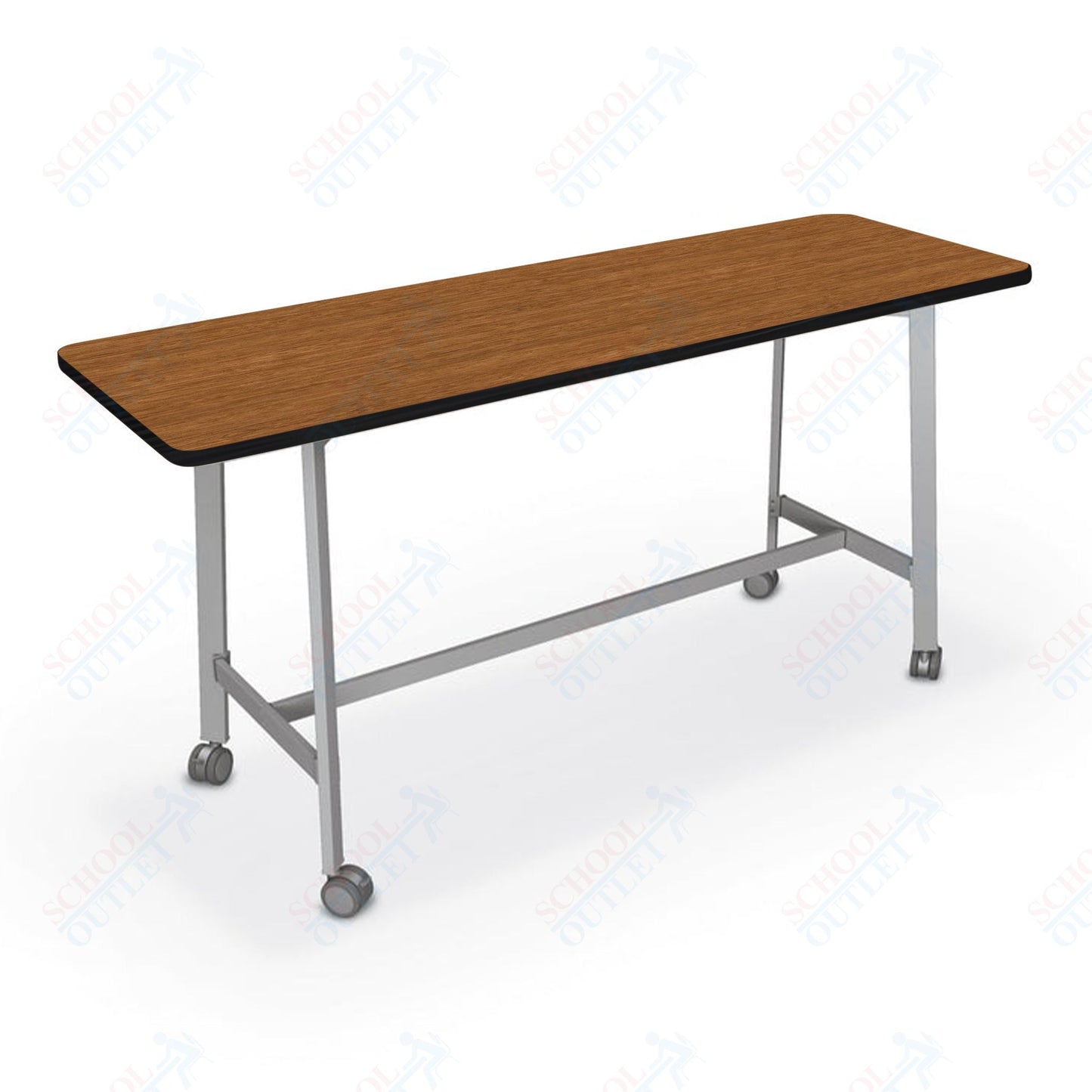 Mooreco Akt Table – 24"D x 72"W Rectangle, Laminate Top, Fixed Height Available in 29"H, 36"H, or 42"H