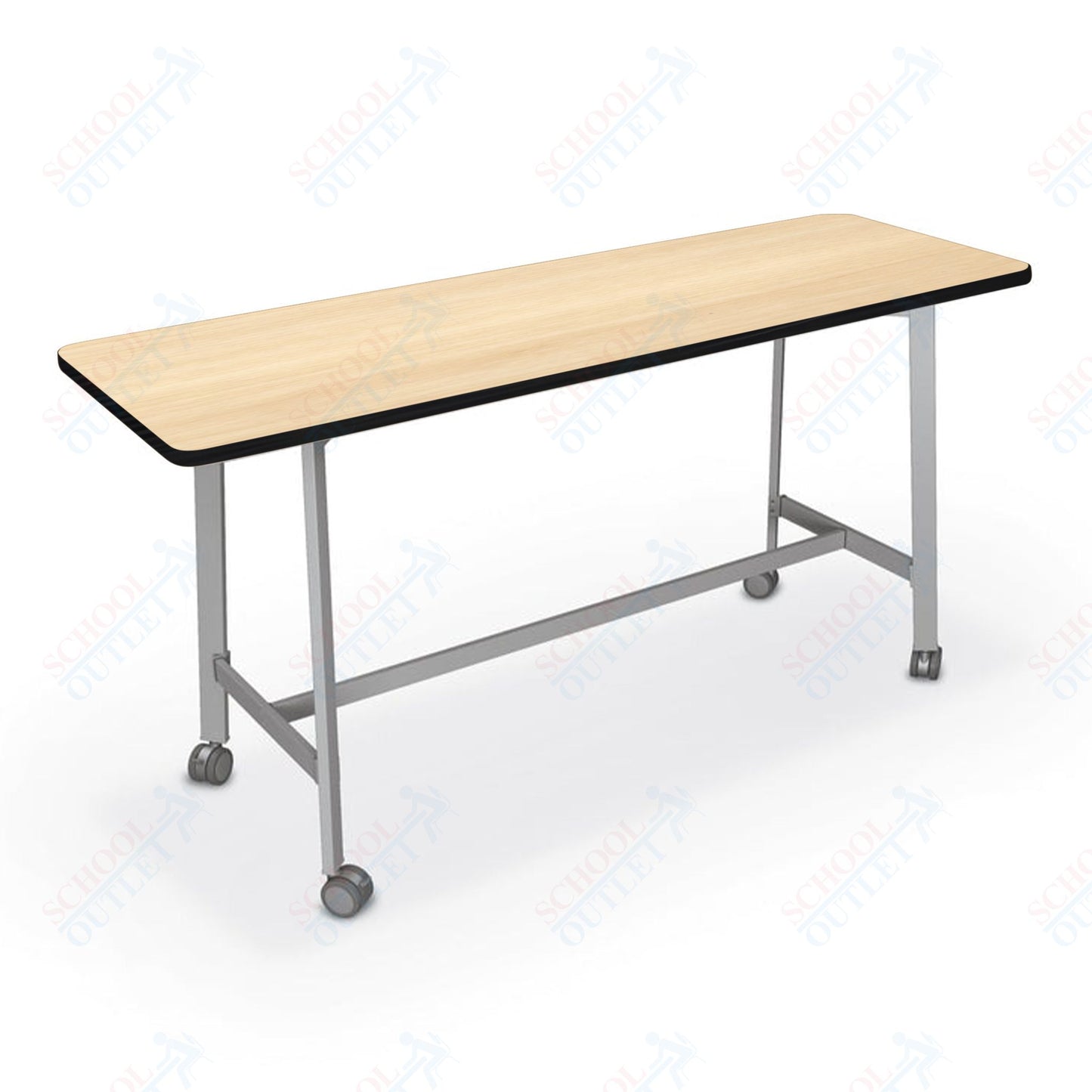 Mooreco Akt Table – 24"D x 72"W Rectangle, Laminate Top, Fixed Height Available in 29"H, 36"H, or 42"H