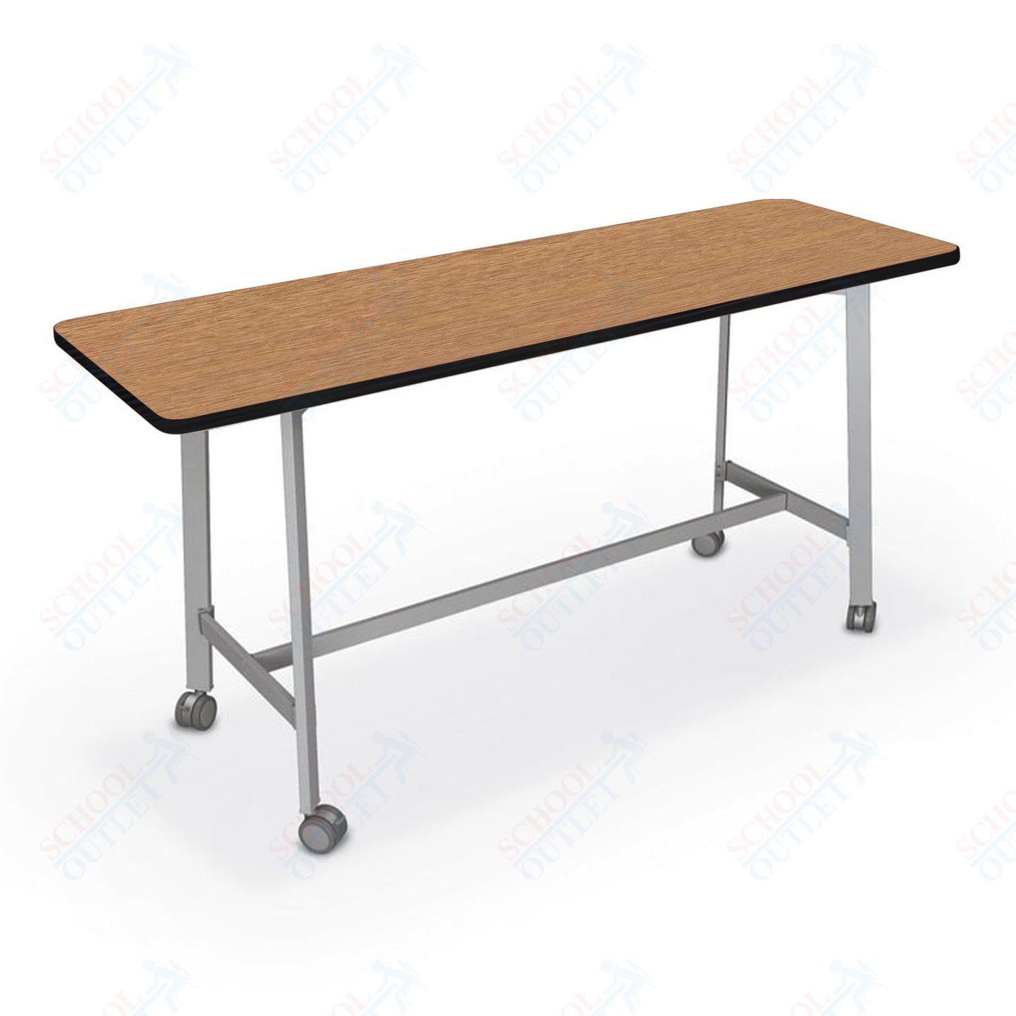 Mooreco Akt Table – 24"D x 72"W Rectangle, Laminate Top, Fixed Height Available in 29"H, 36"H, or 42"H