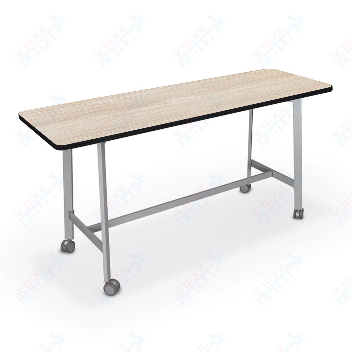 Mooreco Akt Table – 24"D x 72"W Rectangle, Laminate Top, Fixed Height Available in 29"H, 36"H, or 42"H