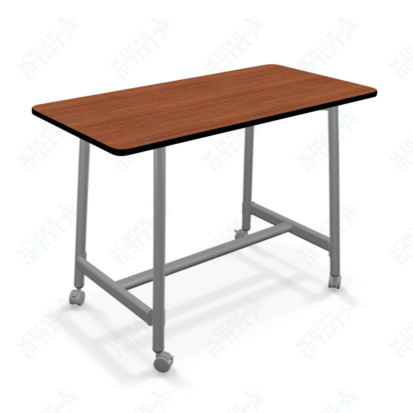 Mooreco Akt Table – 30"D x 60"W Rectangle, Laminate or Butcher Block Top, Fixed Height Available in 29"H, 36"H, or 42"H