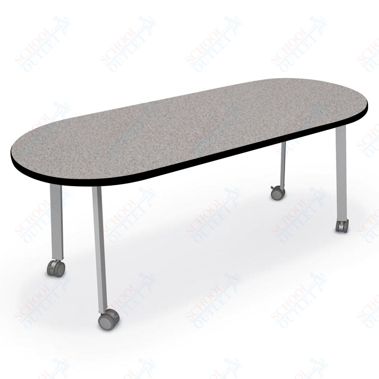 Mooreco Akt Table – 30"D x 72"W Racetrack, Laminate Top, Fixed Height Available in 29"H, 36"H, or 42"H