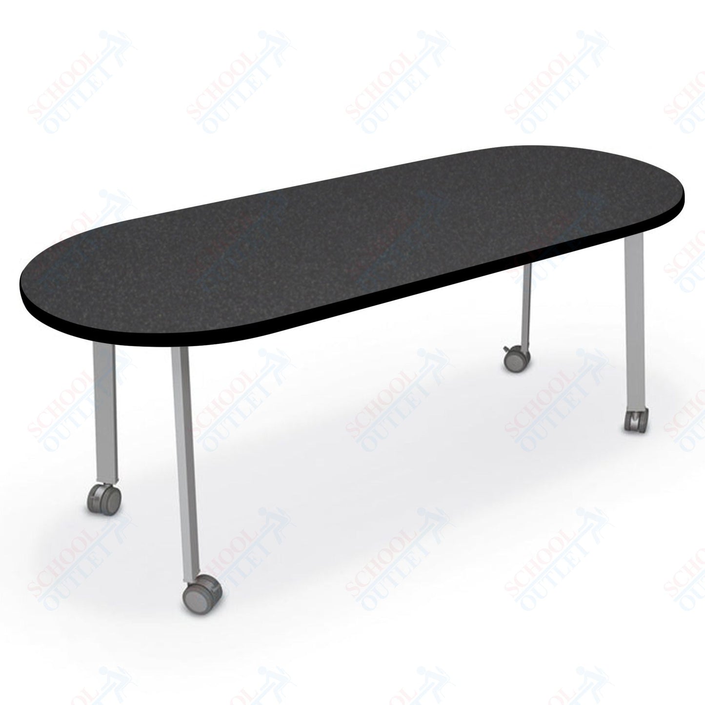 Mooreco Akt Table – 30"D x 72"W Racetrack, Laminate Top, Fixed Height Available in 29"H, 36"H, or 42"H