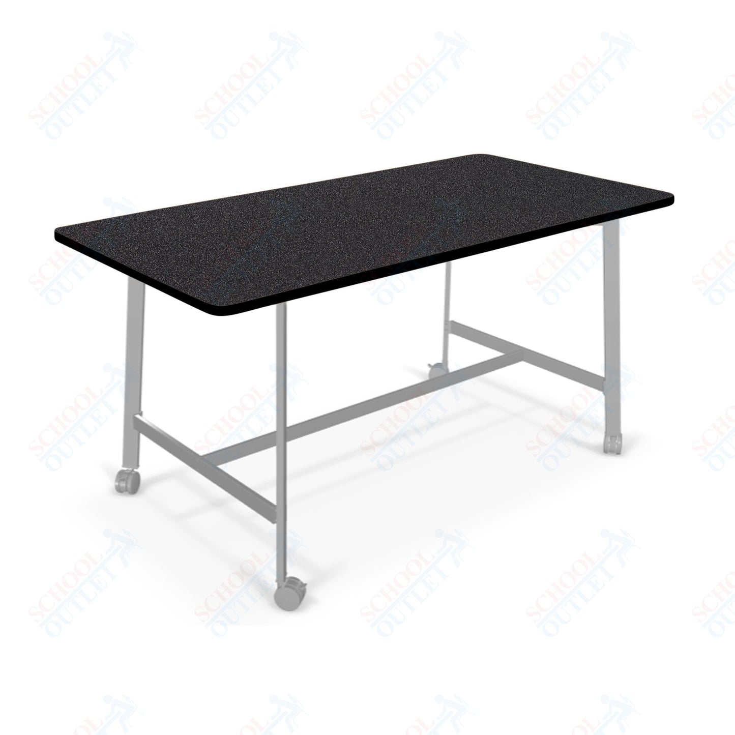 Mooreco Akt Table – 30"D x 72"W Rectangle, Laminate or Butcher Block Top, Fixed Height Available in 29"H, 36"H, or 42"H