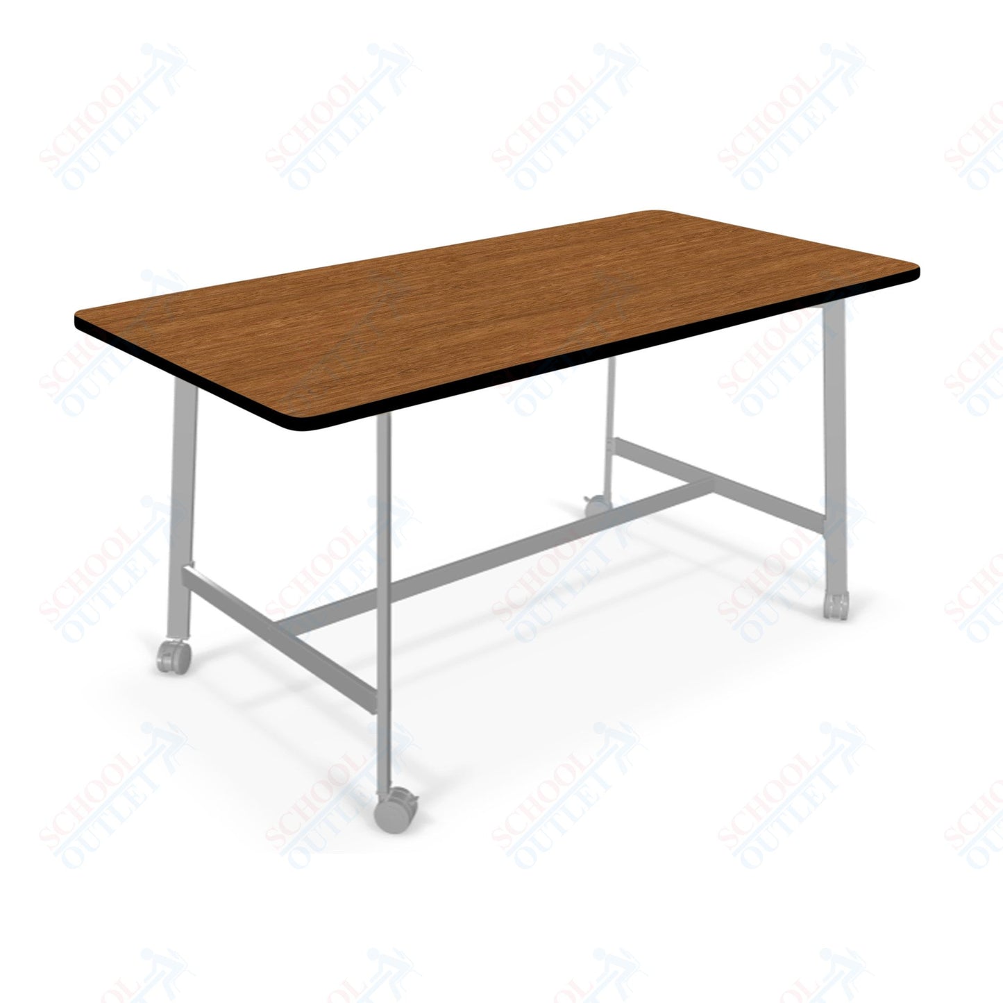 Mooreco Akt Table – 30"D x 72"W Rectangle, Laminate or Butcher Block Top, Fixed Height Available in 29"H, 36"H, or 42"H