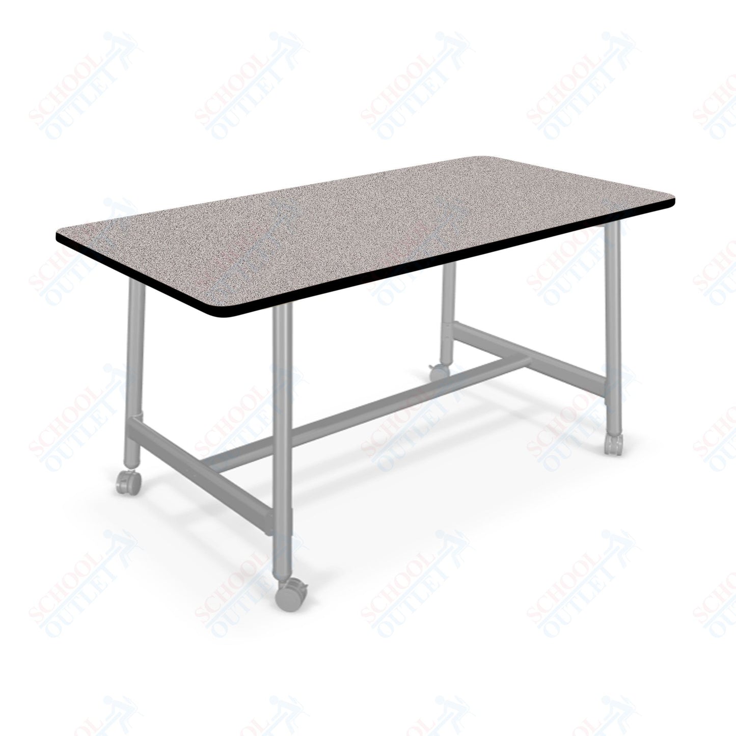 Mooreco Akt Table – 30"D x 72"W Rectangle, Laminate or Butcher Block Top, Fixed Height Available in 29"H, 36"H, or 42"H