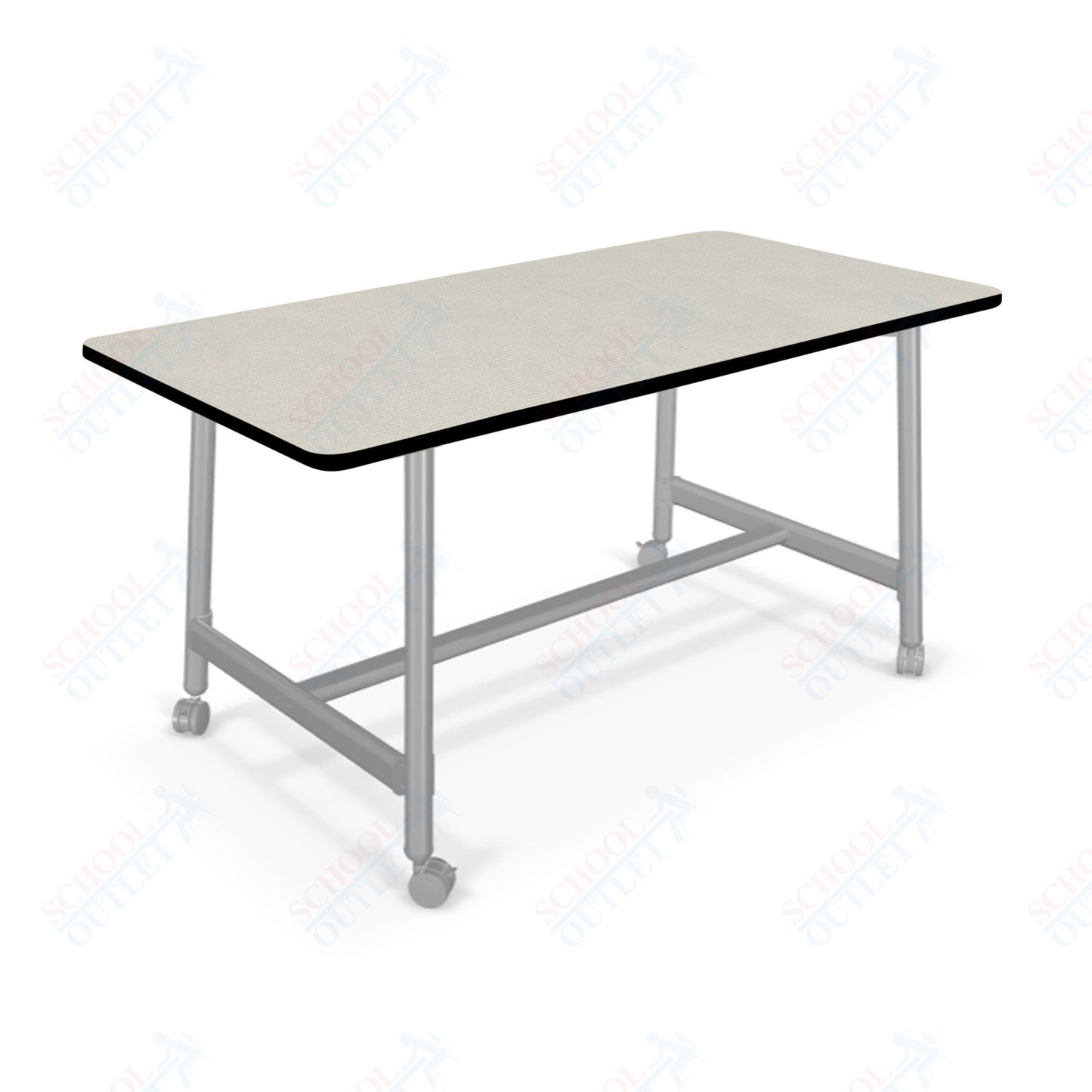 Mooreco Akt Table – 30"D x 72"W Rectangle, Laminate or Butcher Block Top, Fixed Height Available in 29"H, 36"H, or 42"H