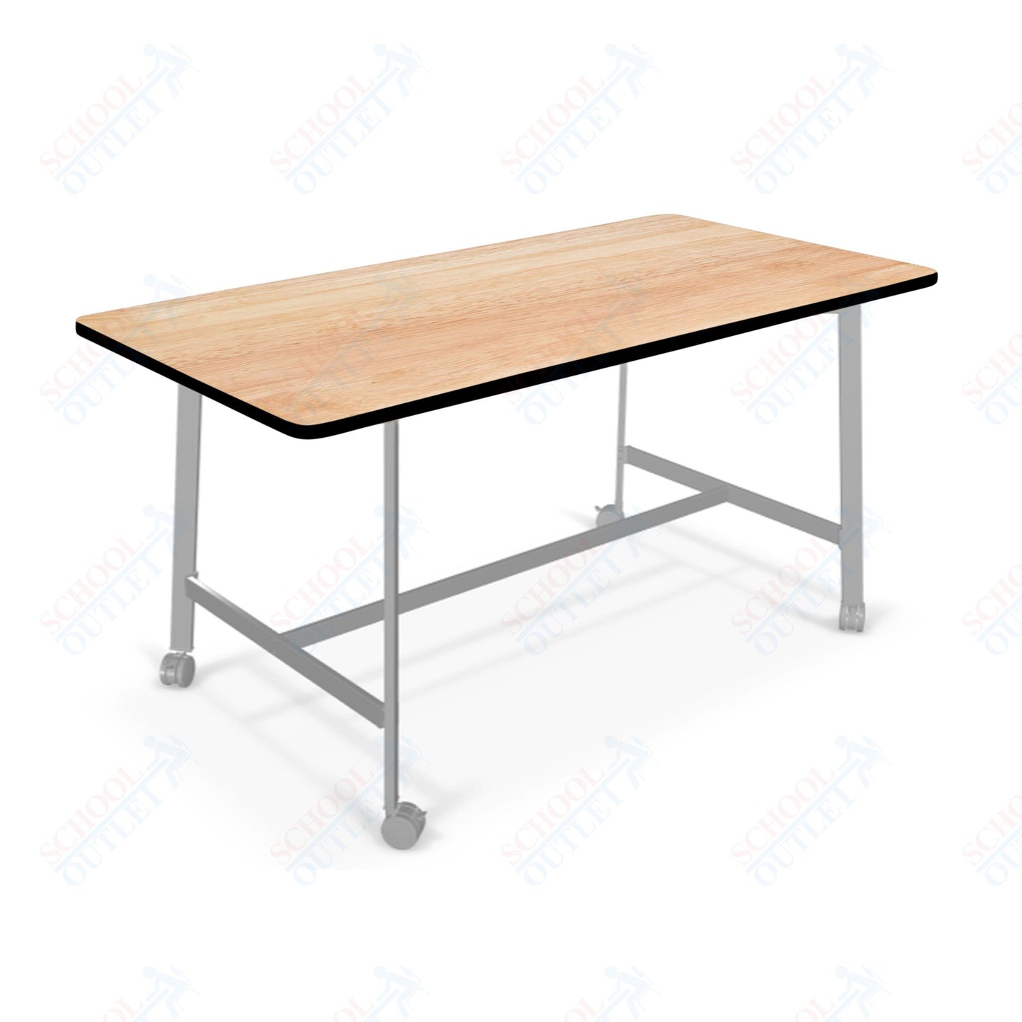 Mooreco Akt Table – 30"D x 72"W Rectangle, Laminate or Butcher Block Top, Fixed Height Available in 29"H, 36"H, or 42"H