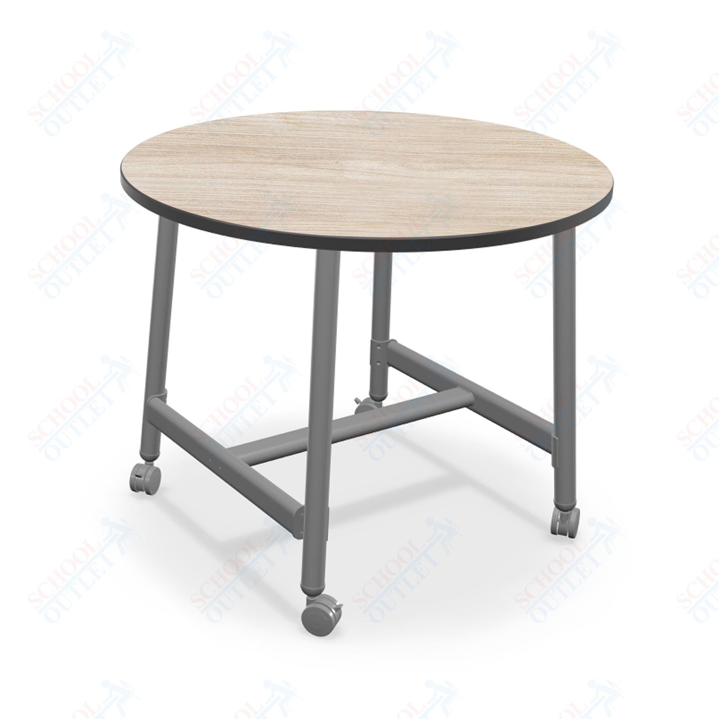 Mooreco Akt Table – 36" Round, Laminate Top, Fixed Height Available in 29"H, 36"H, or 42"H