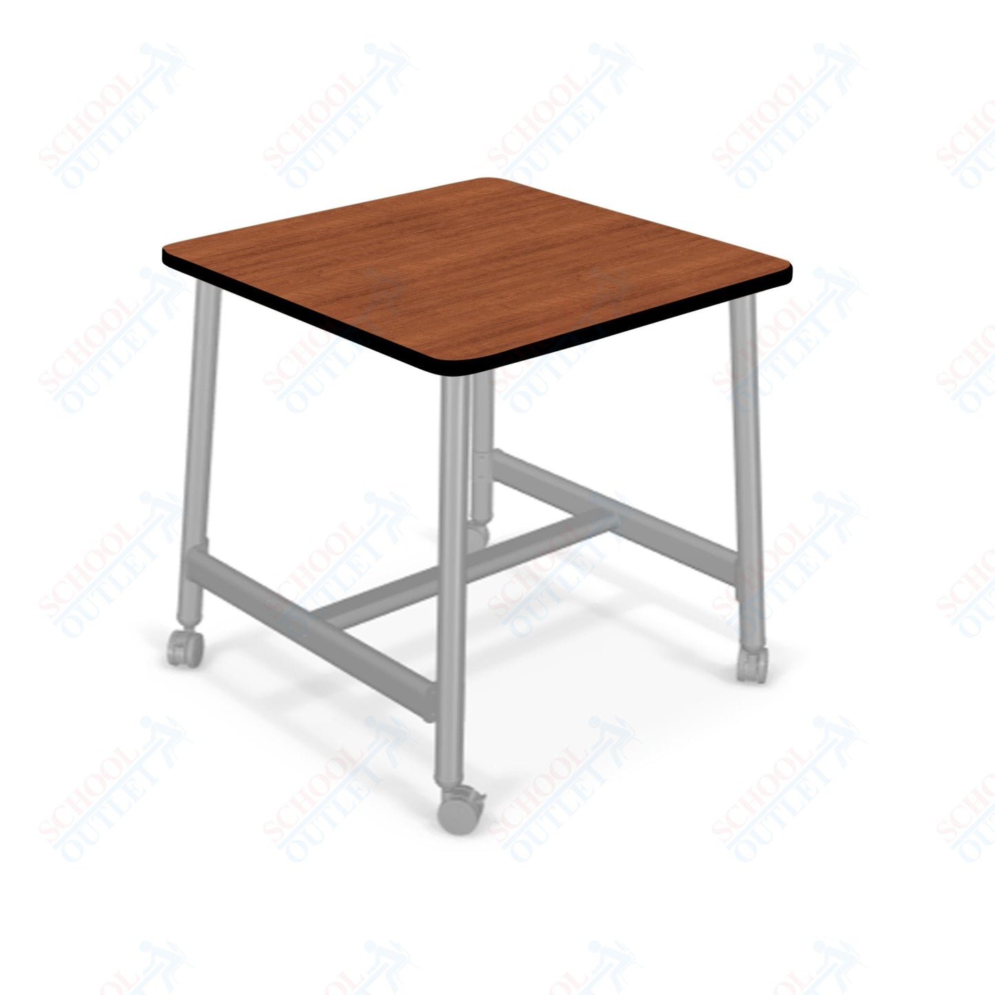 Mooreco Akt Table – 36" Square, Laminate or Butcher Block Top, Fixed Height Available in 29"H, 36"H, or 42"H