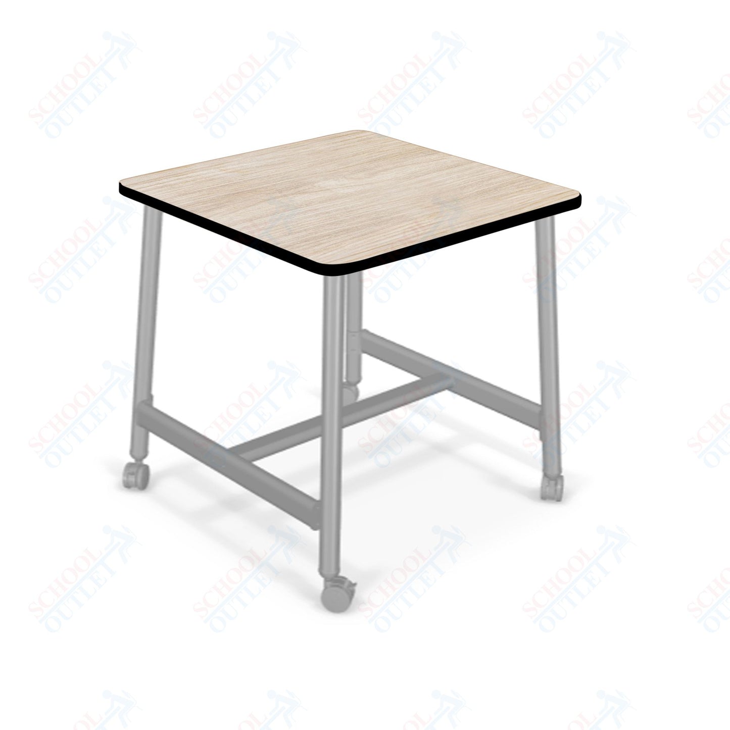 Mooreco Akt Table – 36" Square, Laminate or Butcher Block Top, Fixed Height Available in 29"H, 36"H, or 42"H