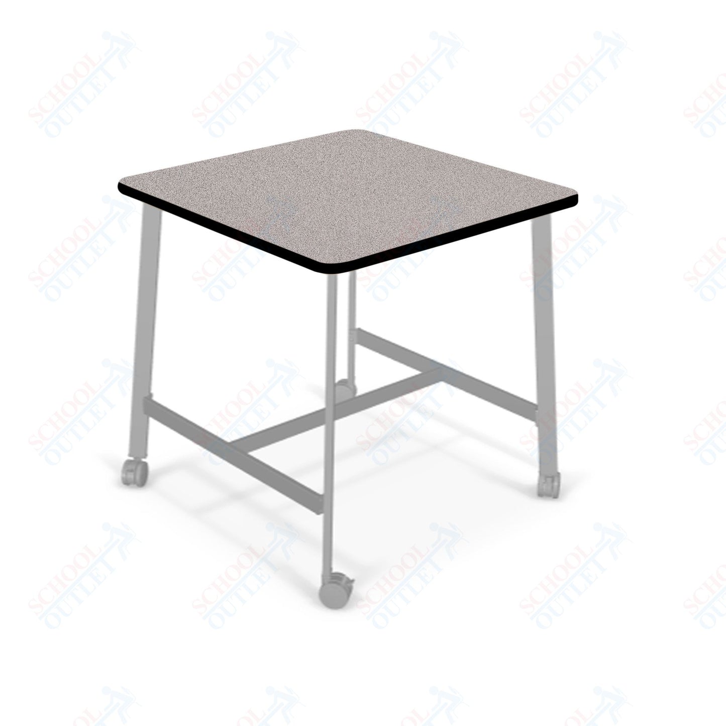 Mooreco Akt Table – 36" Square, Laminate or Butcher Block Top, Fixed Height Available in 29"H, 36"H, or 42"H