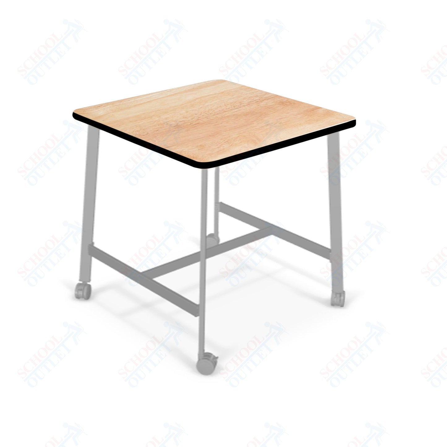 Mooreco Akt Table – 36" Square, Laminate or Butcher Block Top, Fixed Height Available in 29"H, 36"H, or 42"H