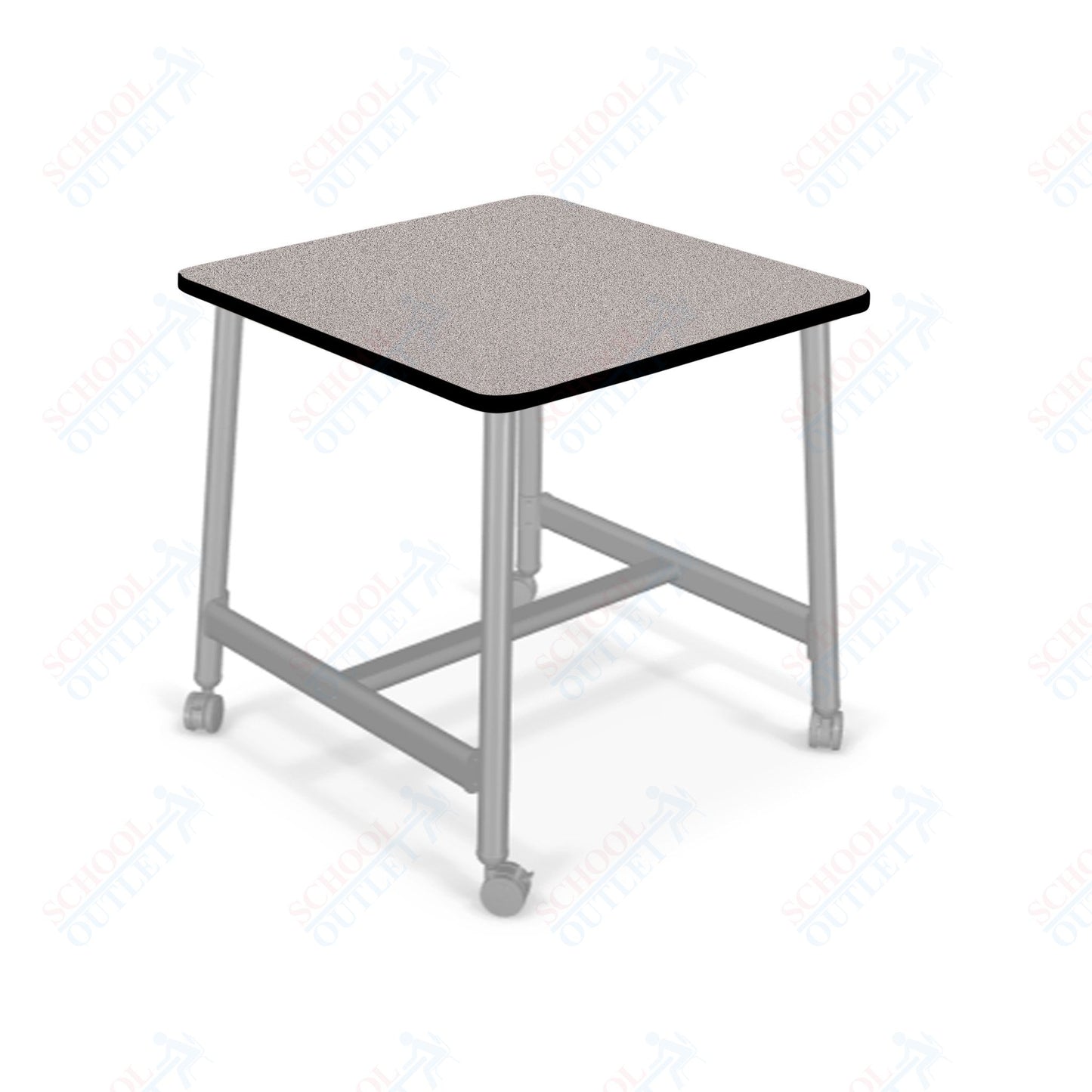 Mooreco Akt Table – 36" Square, Laminate or Butcher Block Top, Fixed Height Available in 29"H, 36"H, or 42"H