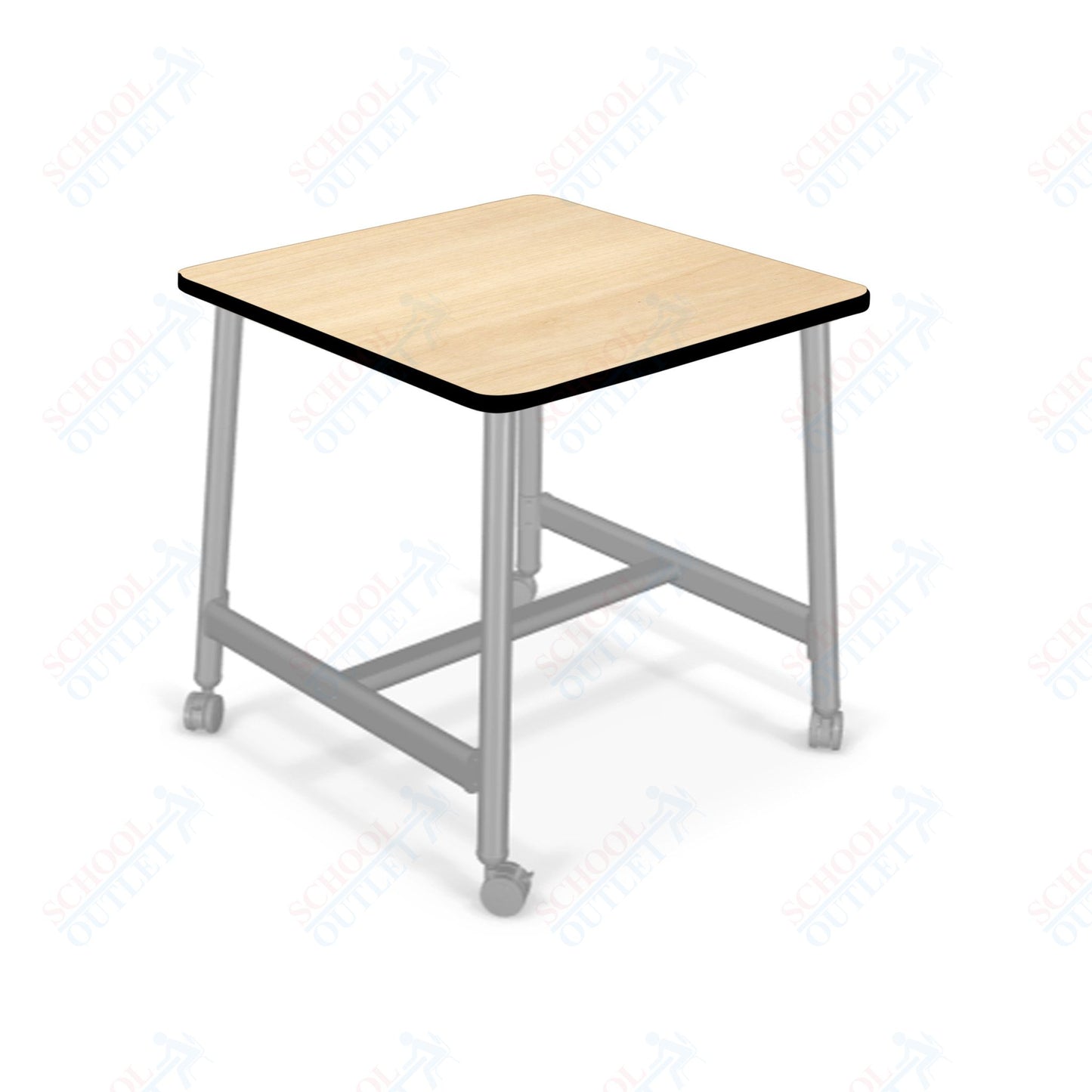 Mooreco Akt Table – 36" Square, Laminate or Butcher Block Top, Fixed Height Available in 29"H, 36"H, or 42"H