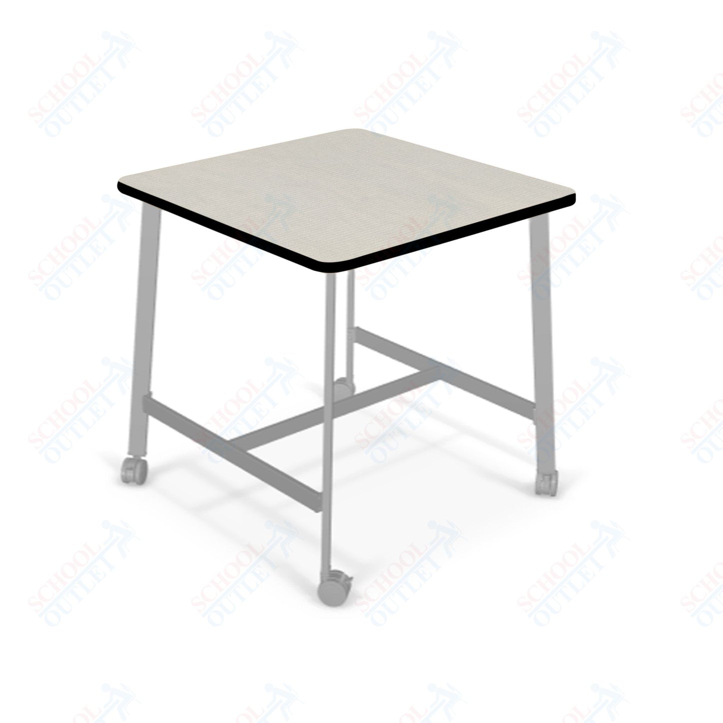 Mooreco Akt Table – 36" Square, Laminate or Butcher Block Top, Fixed Height Available in 29"H, 36"H, or 42"H