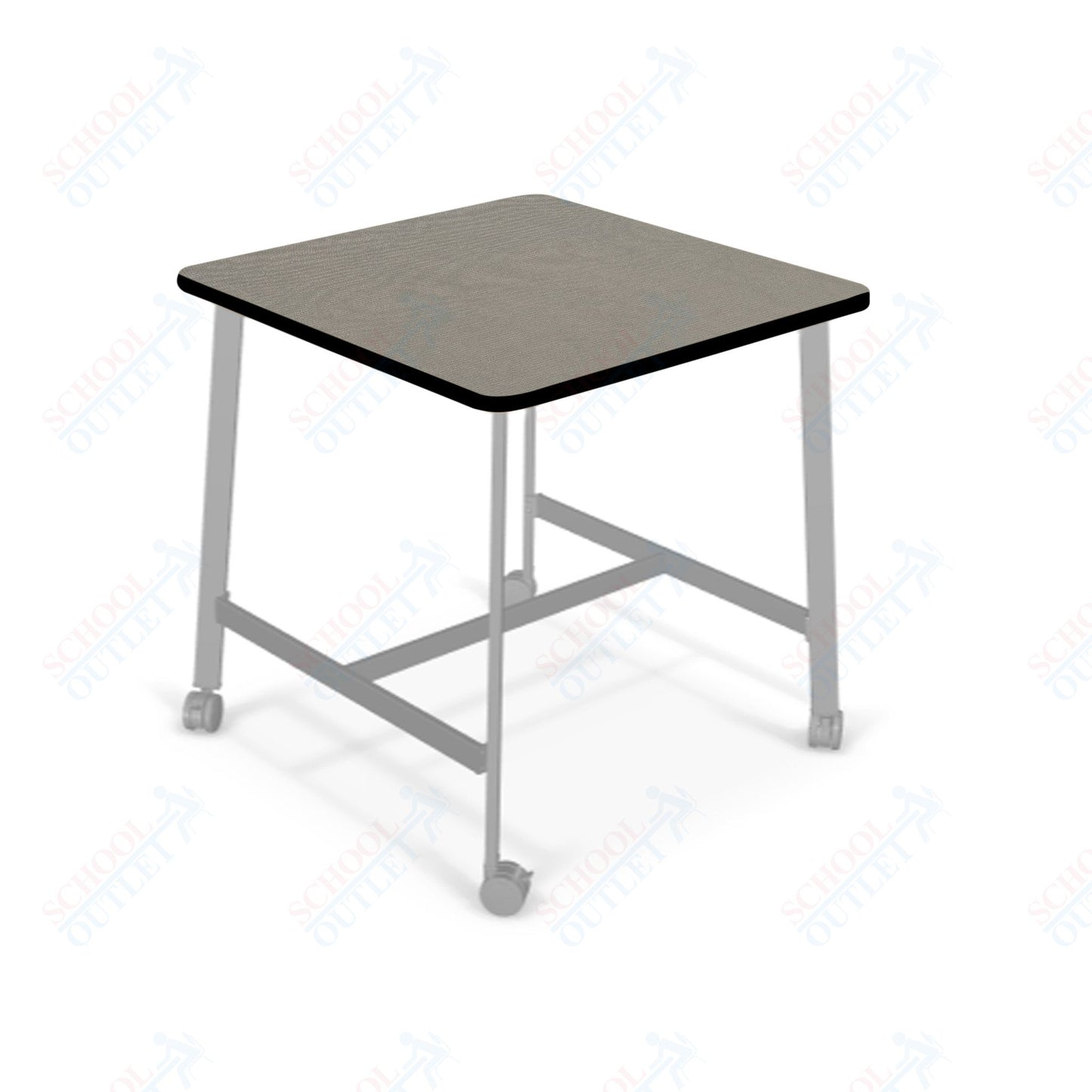 Mooreco Akt Table – 36" Square, Laminate or Butcher Block Top, Fixed Height Available in 29"H, 36"H, or 42"H