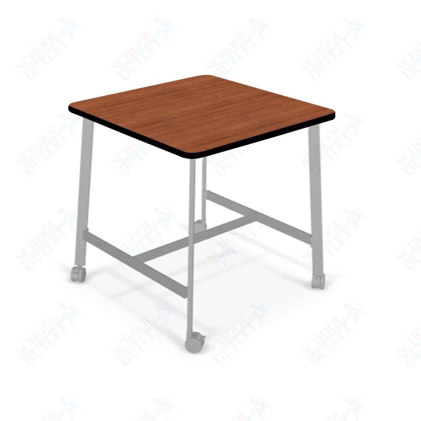 Mooreco Akt Table – 36" Square, Laminate or Butcher Block Top, Fixed Height Available in 29"H, 36"H, or 42"H