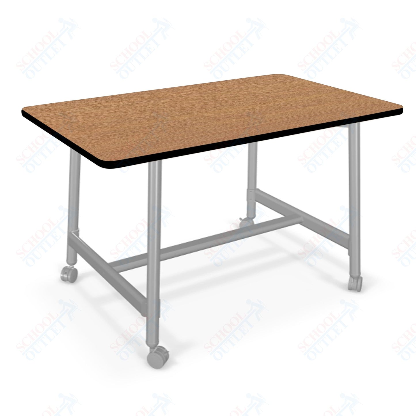 Mooreco Akt Table – 36"D x 60"W Rectangle, Laminate or Butcher Block Top, Fixed Height Available in 29"H, 36"H, or 42"H