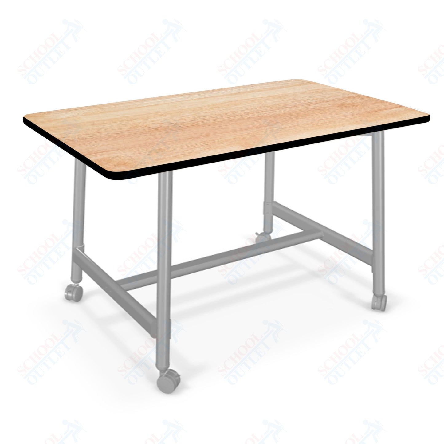 Mooreco Akt Table – 36"D x 60"W Rectangle, Laminate or Butcher Block Top, Fixed Height Available in 29"H, 36"H, or 42"H