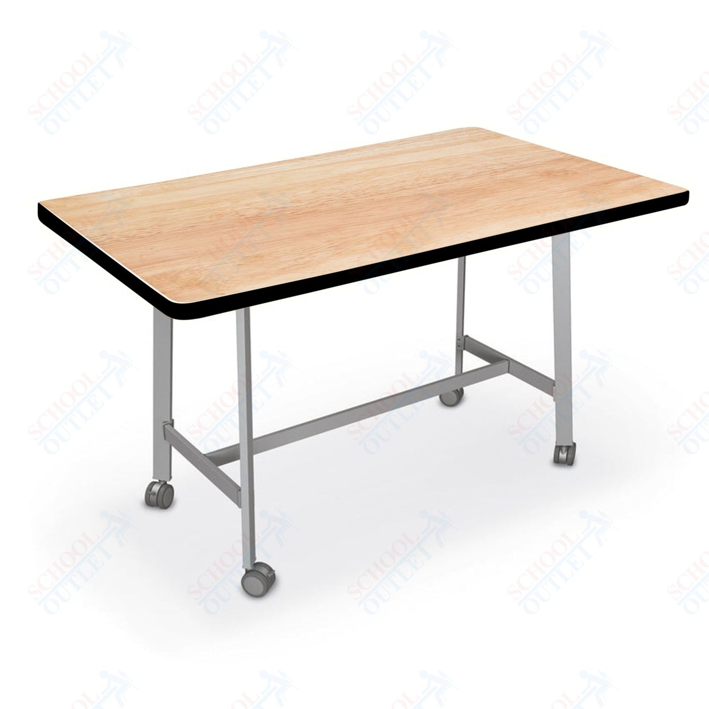 Mooreco Akt Table – 36"D x 60"W Rectangle, Laminate or Butcher Block Top, Fixed Height Available in 29"H, 36"H, or 42"H