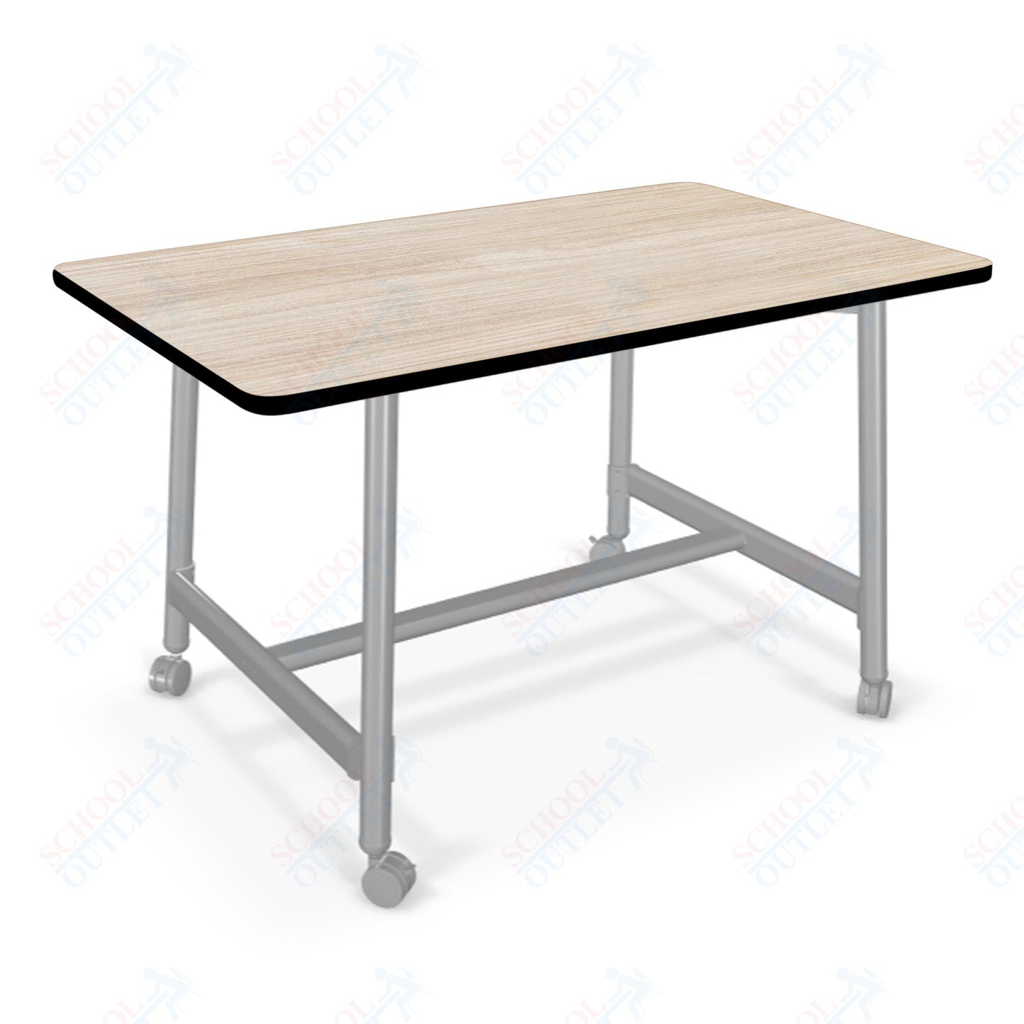 Mooreco Akt Table – 36"D x 60"W Rectangle, Laminate or Butcher Block Top, Fixed Height Available in 29"H, 36"H, or 42"H