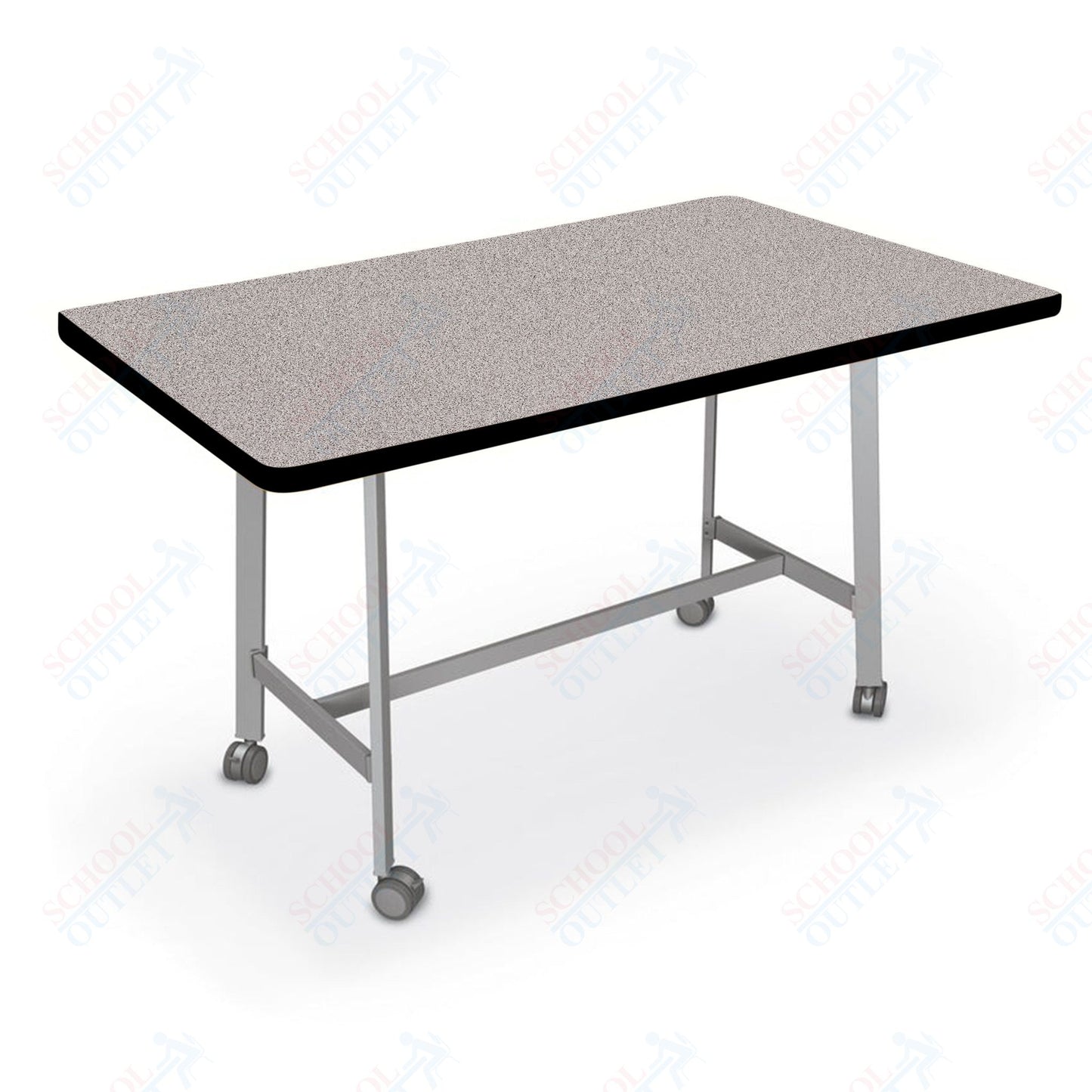 Mooreco Akt Table – 36"D x 60"W Rectangle, Laminate or Butcher Block Top, Fixed Height Available in 29"H, 36"H, or 42"H