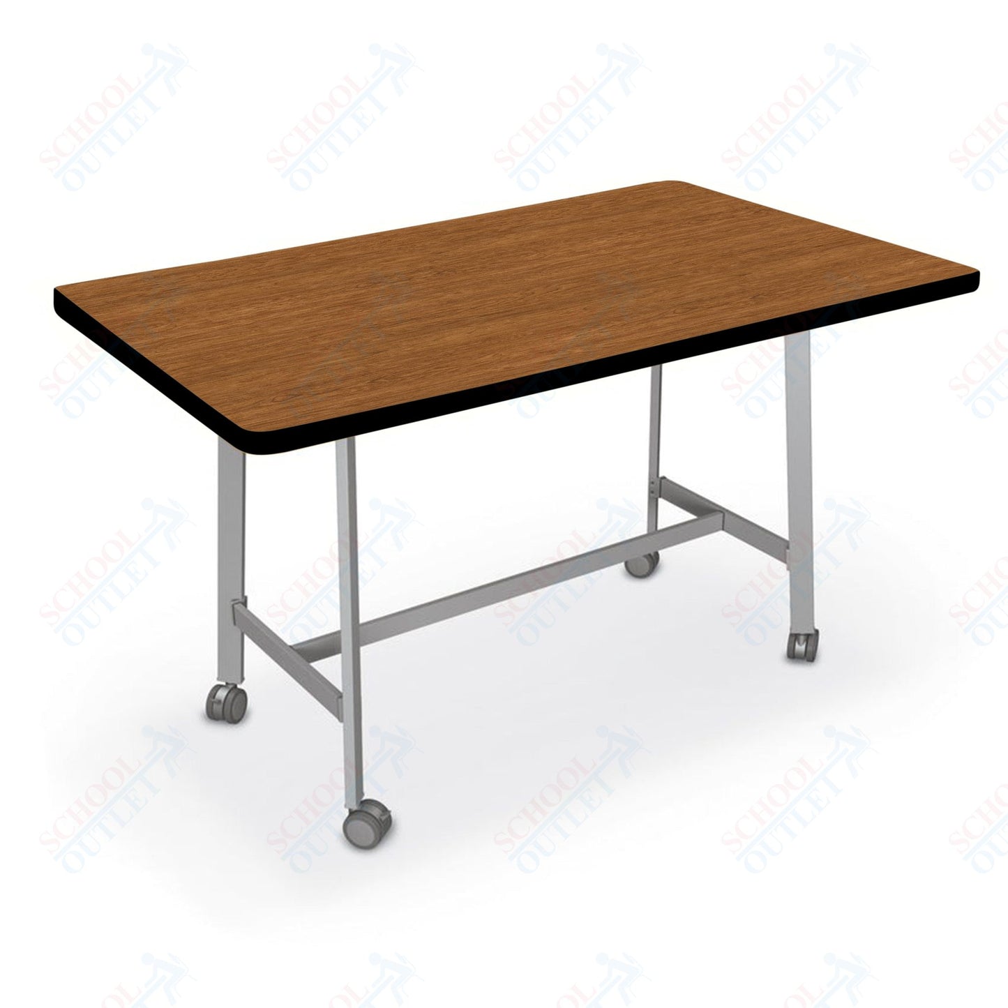 Mooreco Akt Table – 36"D x 60"W Rectangle, Laminate or Butcher Block Top, Fixed Height Available in 29"H, 36"H, or 42"H