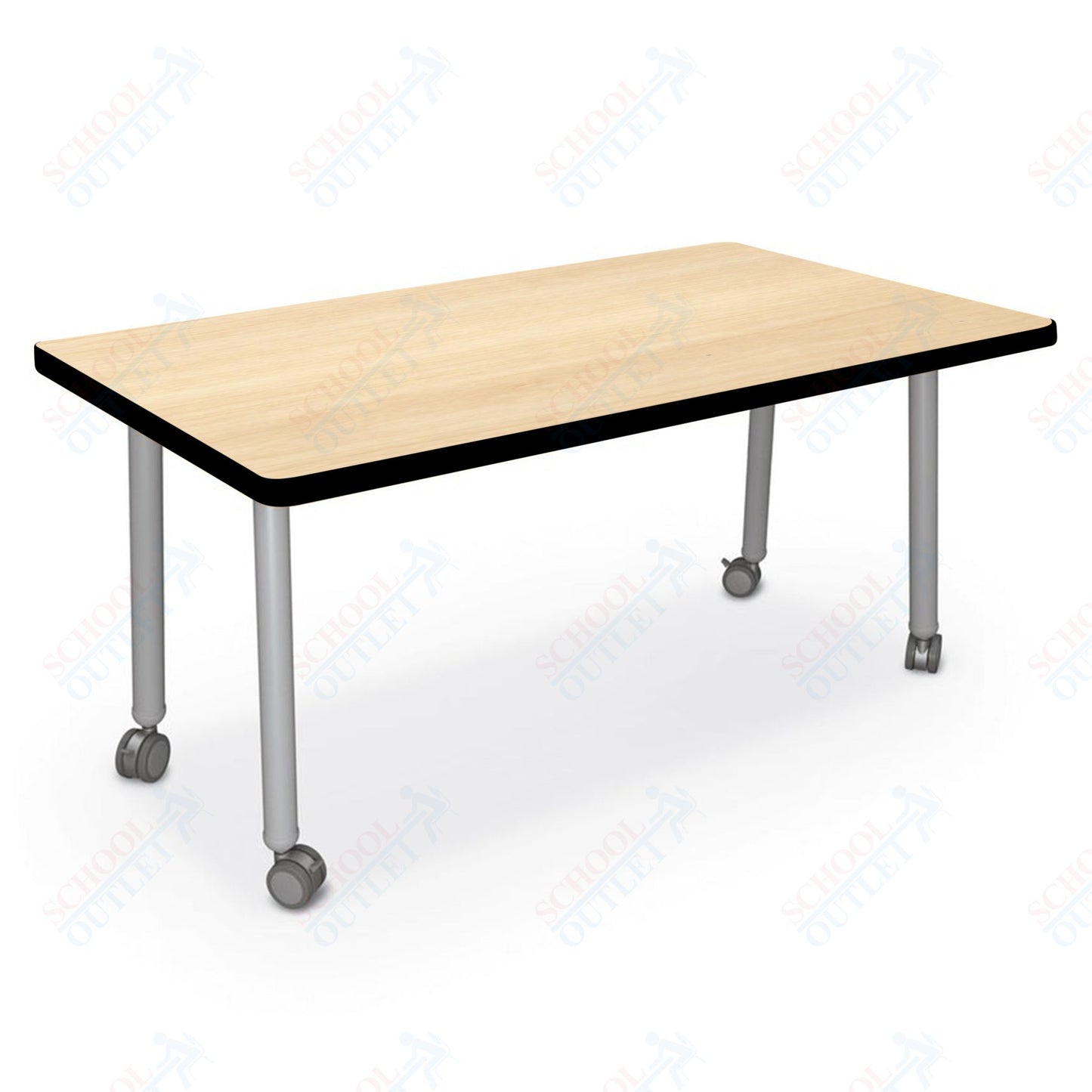 Mooreco Akt Table – 36"D x 72"W Rectangle, Laminate or Butcher Block Top, Fixed Height Available in 29"H, 36"H, or 42"H