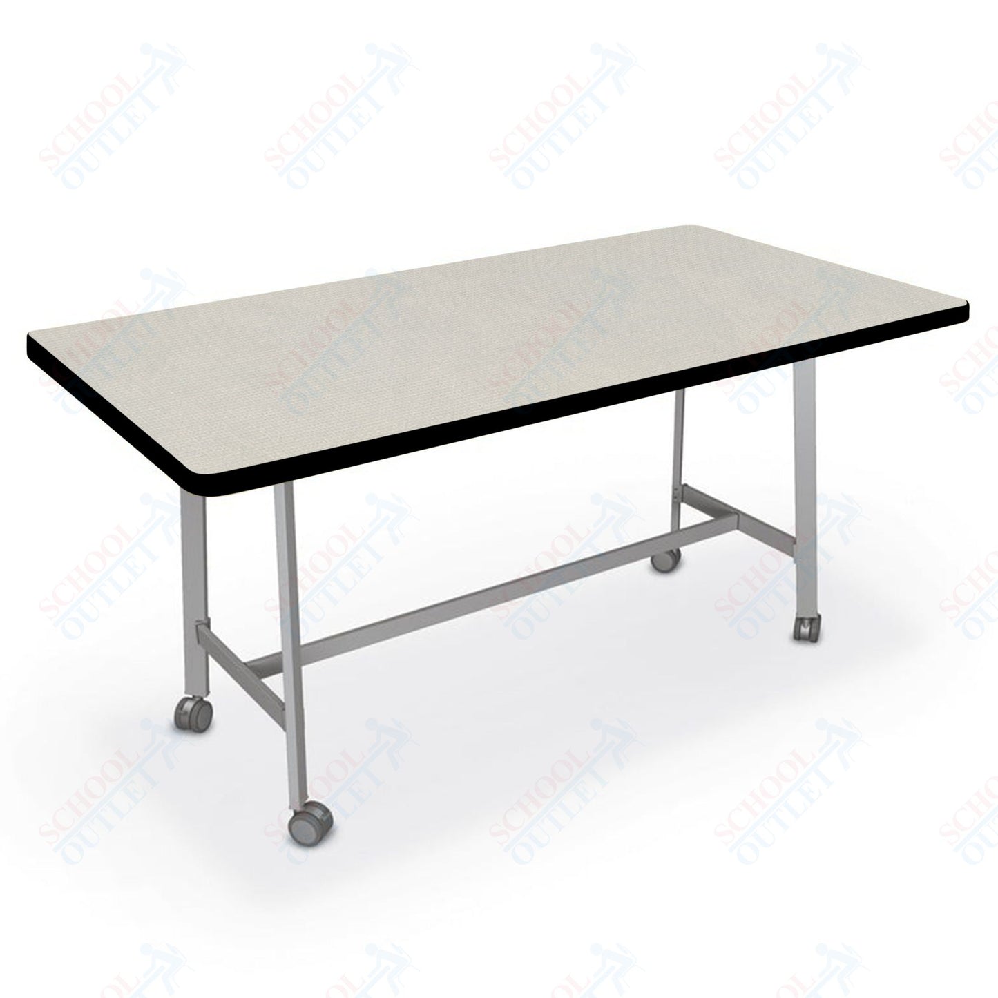 Mooreco Akt Table – 36"D x 72"W Rectangle, Laminate or Butcher Block Top, Fixed Height Available in 29"H, 36"H, or 42"H