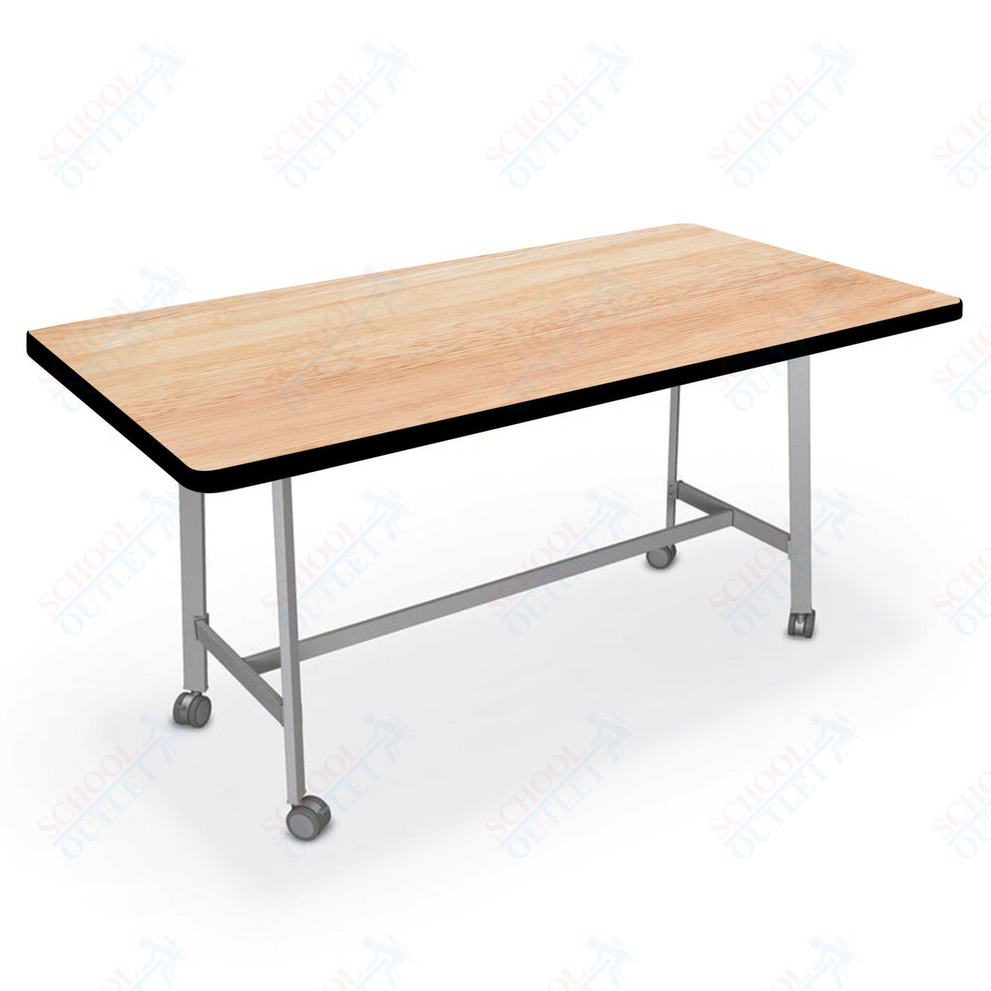 Mooreco Akt Table – 36"D x 72"W Rectangle, Laminate or Butcher Block Top, Fixed Height Available in 29"H, 36"H, or 42"H