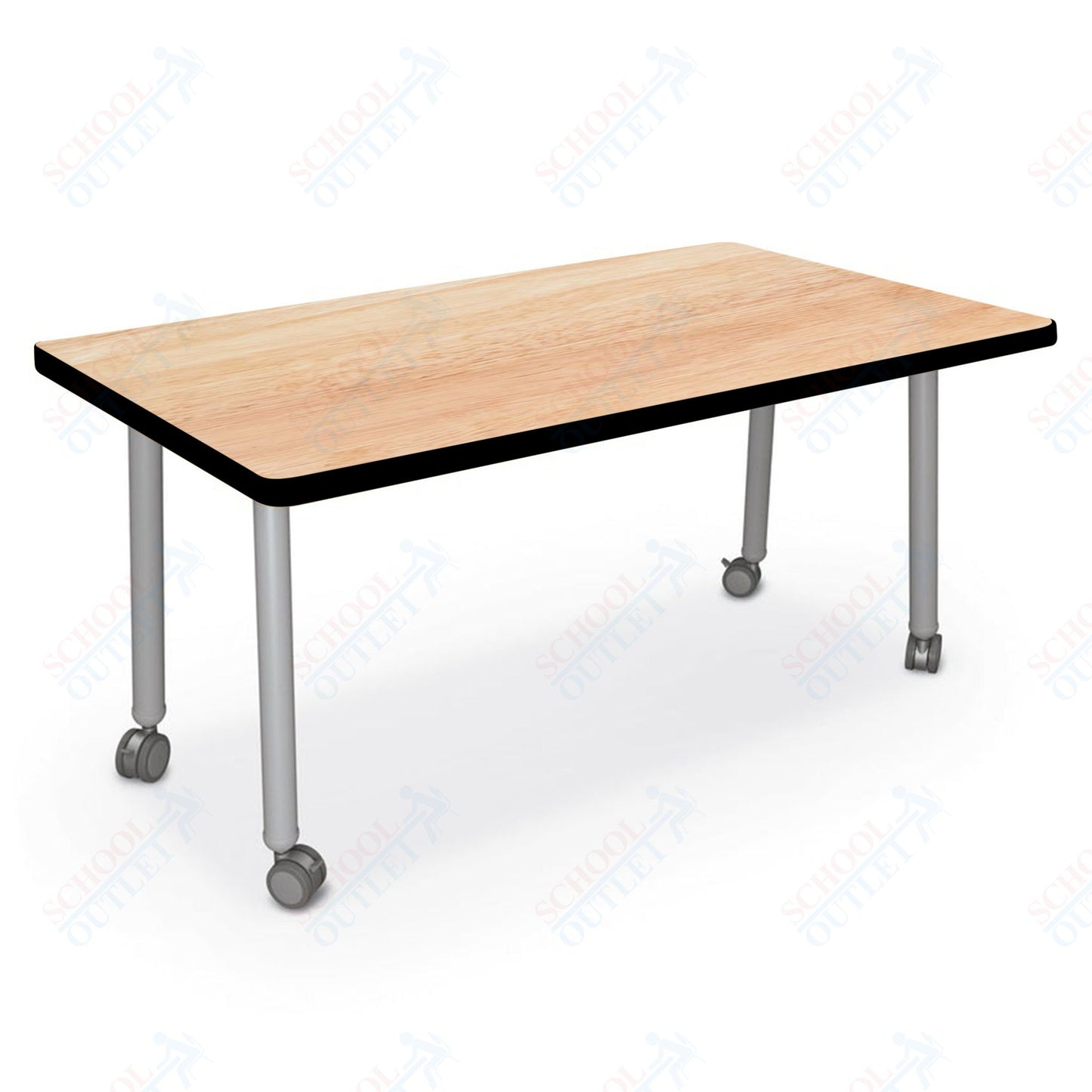 Mooreco Akt Table – 36"D x 72"W Rectangle, Laminate or Butcher Block Top, Fixed Height Available in 29"H, 36"H, or 42"H