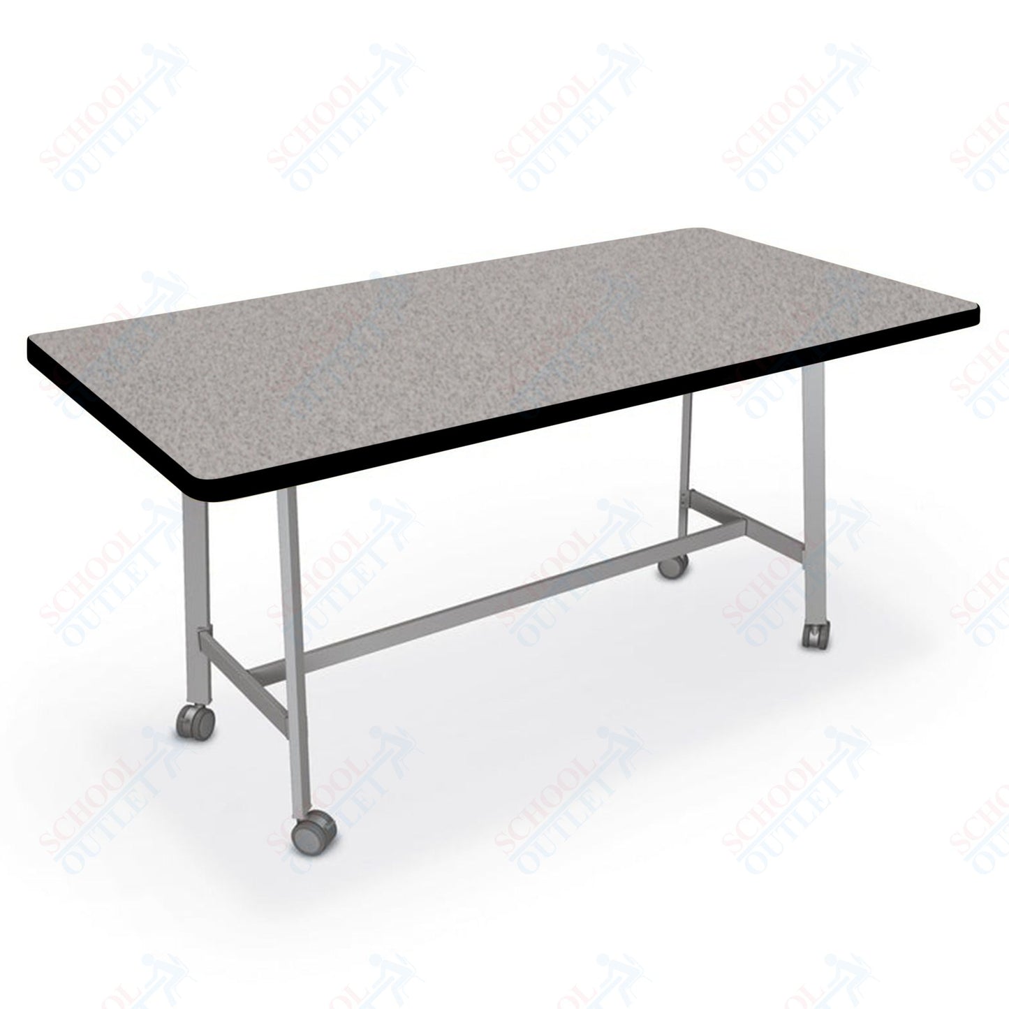 Mooreco Akt Table – 36"D x 72"W Rectangle, Laminate or Butcher Block Top, Fixed Height Available in 29"H, 36"H, or 42"H