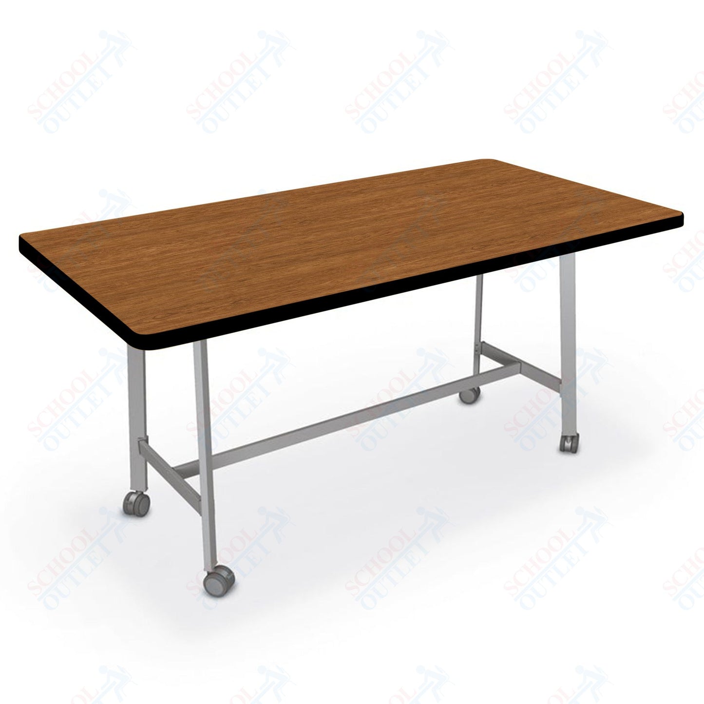 Mooreco Akt Table – 36"D x 72"W Rectangle, Laminate or Butcher Block Top, Fixed Height Available in 29"H, 36"H, or 42"H