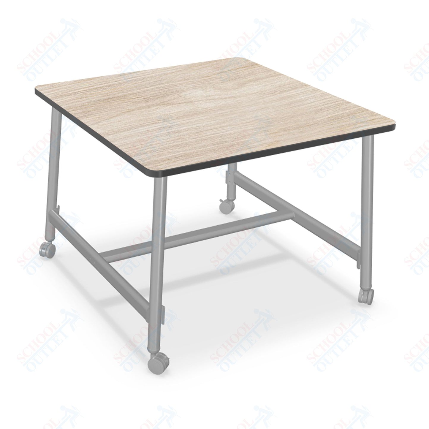 Mooreco Akt Table – 48" Square, Laminate Top, Fixed Height Available in 29"H, 36"H, or 42"H