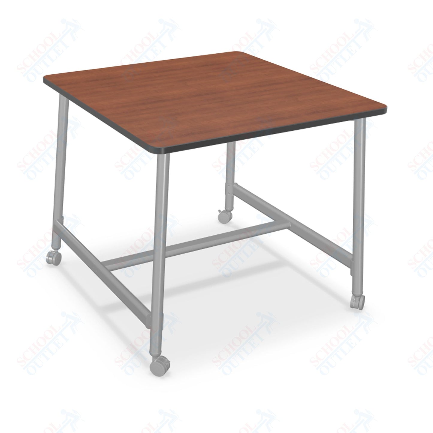 Mooreco Akt Table – 48" Square, Laminate Top, Fixed Height Available in 29"H, 36"H, or 42"H