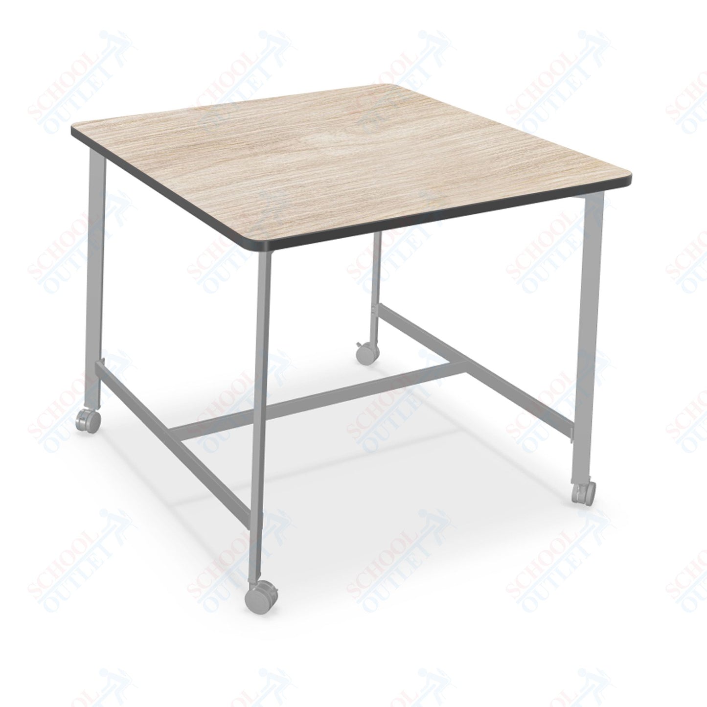 Mooreco Akt Table – 48" Square, Laminate Top, Fixed Height Available in 29"H, 36"H, or 42"H
