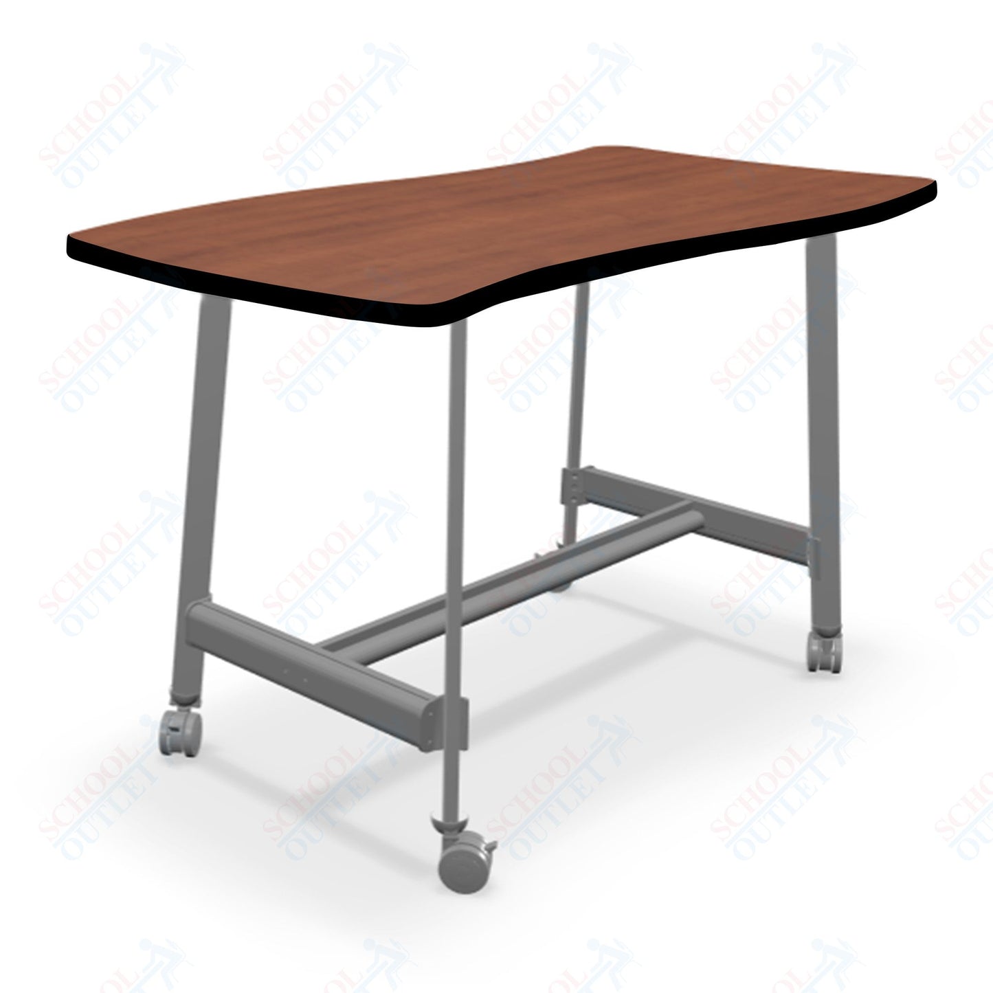 Mooreco Akt Table – Wavy Rectangle, Laminate Top, Fixed Height Available in 29"H, 36"H, or 42"H