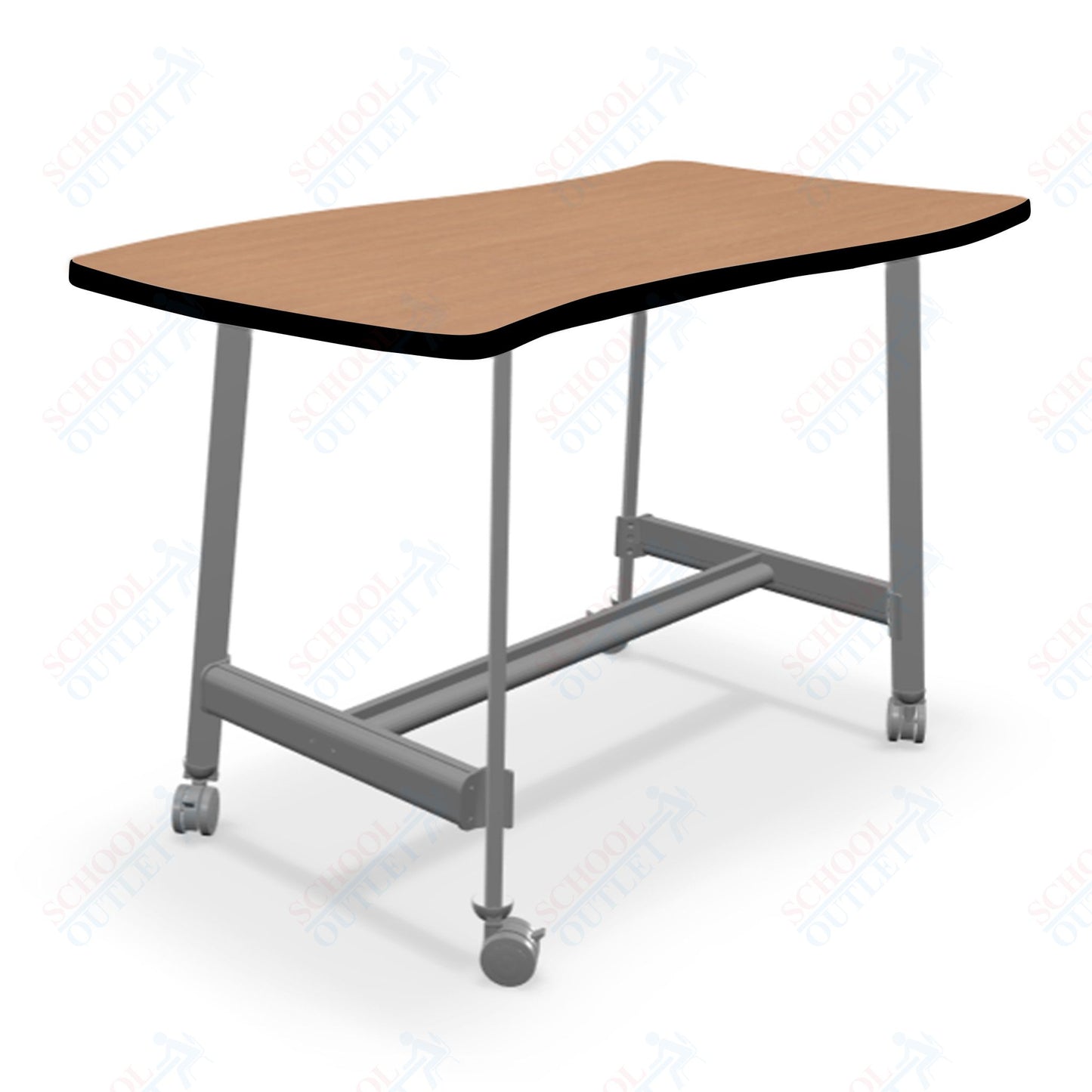 Mooreco Akt Table – Wavy Rectangle, Laminate Top, Fixed Height Available in 29"H, 36"H, or 42"H