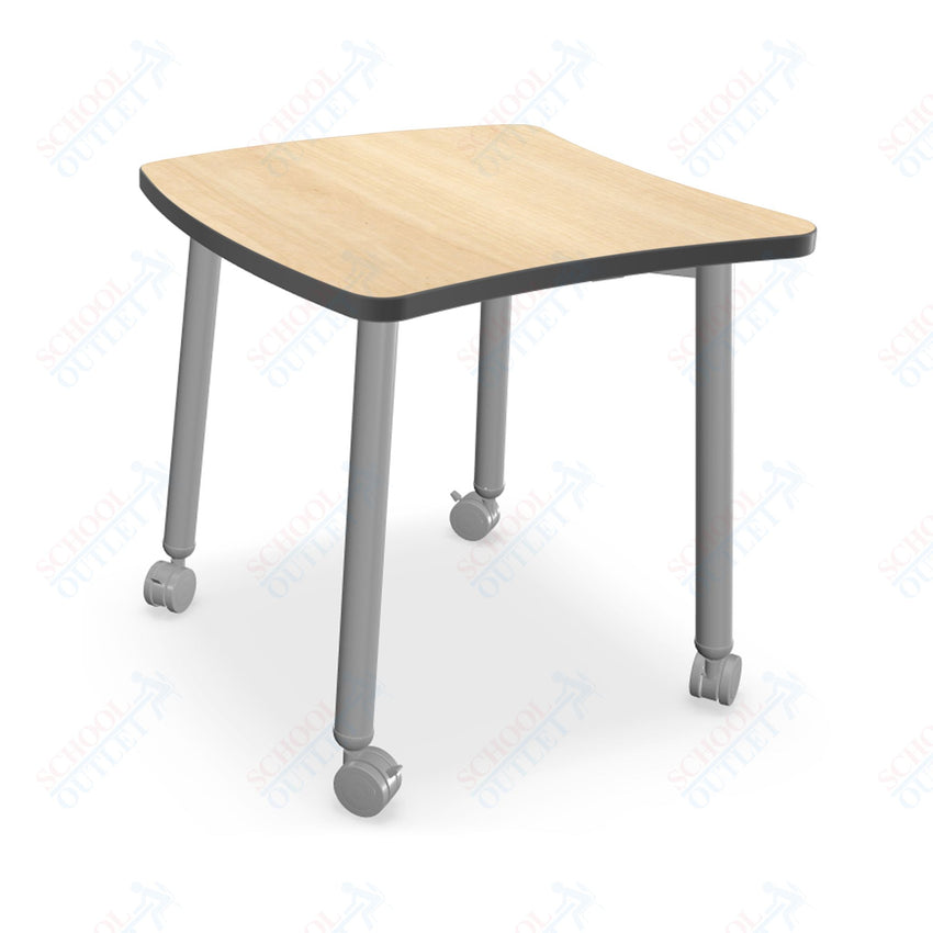 Mooreco Akt Table – Wavy Square, Laminate Top, Fixed Height Available in 29"H, 36"H, or 42"H - SchoolOutlet