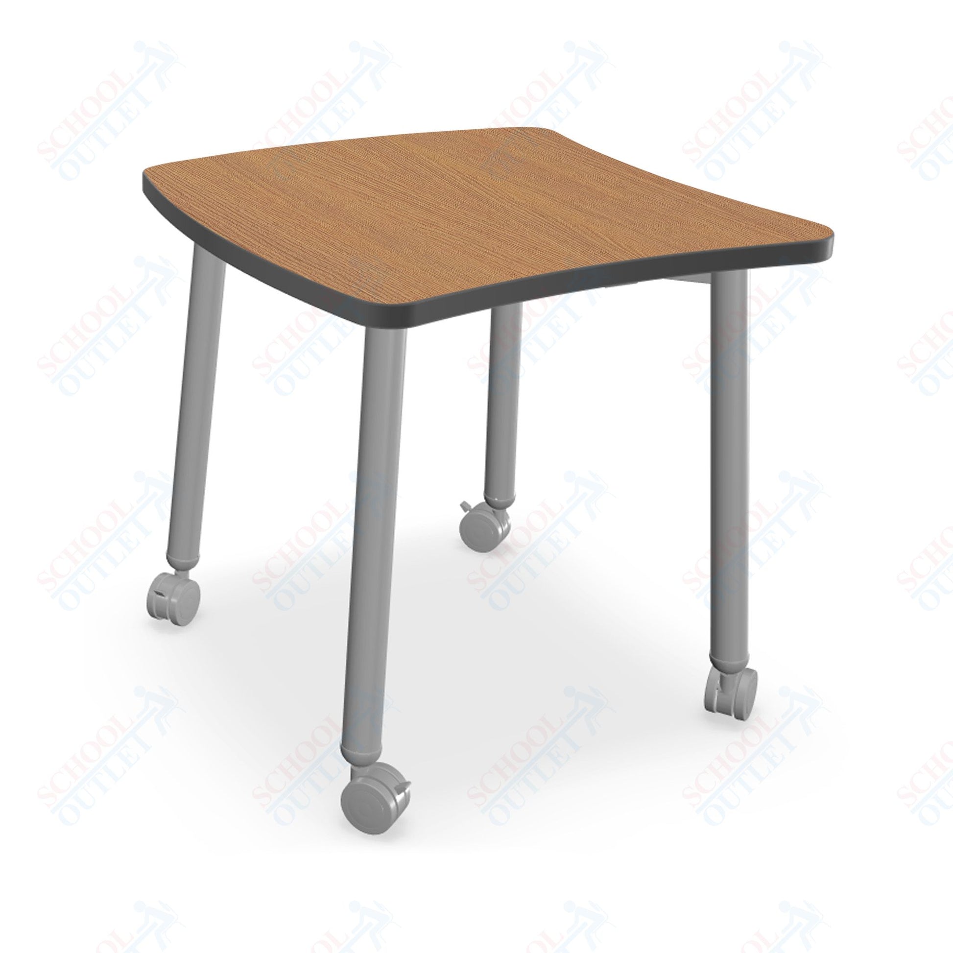 Mooreco Akt Table – Wavy Square, Laminate Top, Fixed Height Available in 29"H, 36"H, or 42"H - SchoolOutlet