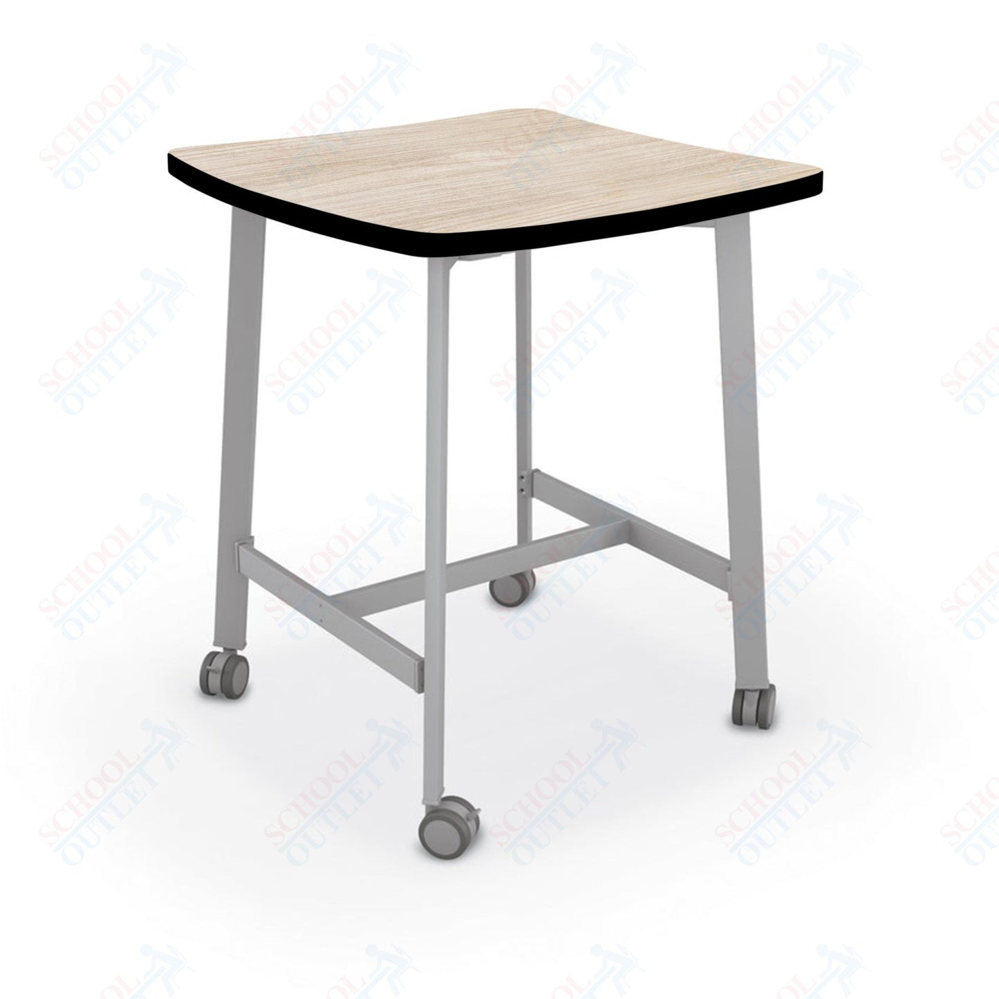 Mooreco Akt Table – Wavy Square, Laminate Top, Fixed Height Available in 29"H, 36"H, or 42"H