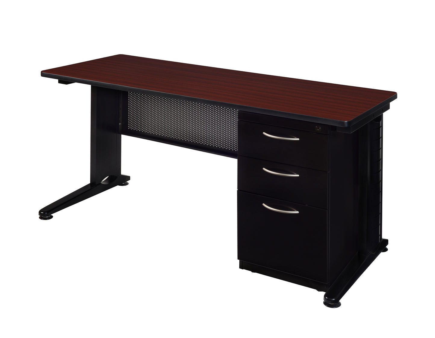 Regency Fusion 60" x 24" Teachers Desk with Single Pedestal Drawer Unit