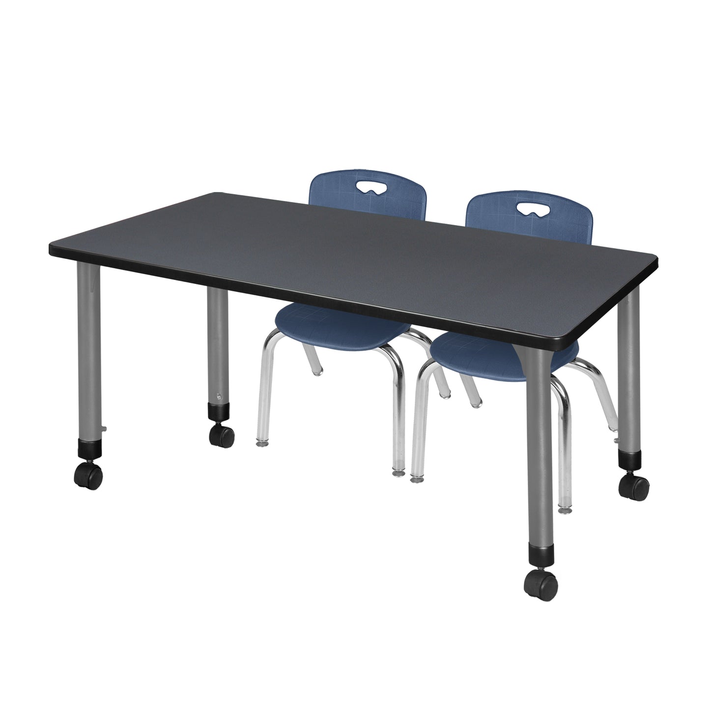Regency Kee 48 x 30 in. Adjustable Classroom Table & 2 Andy 12 in. Stack Chairs
