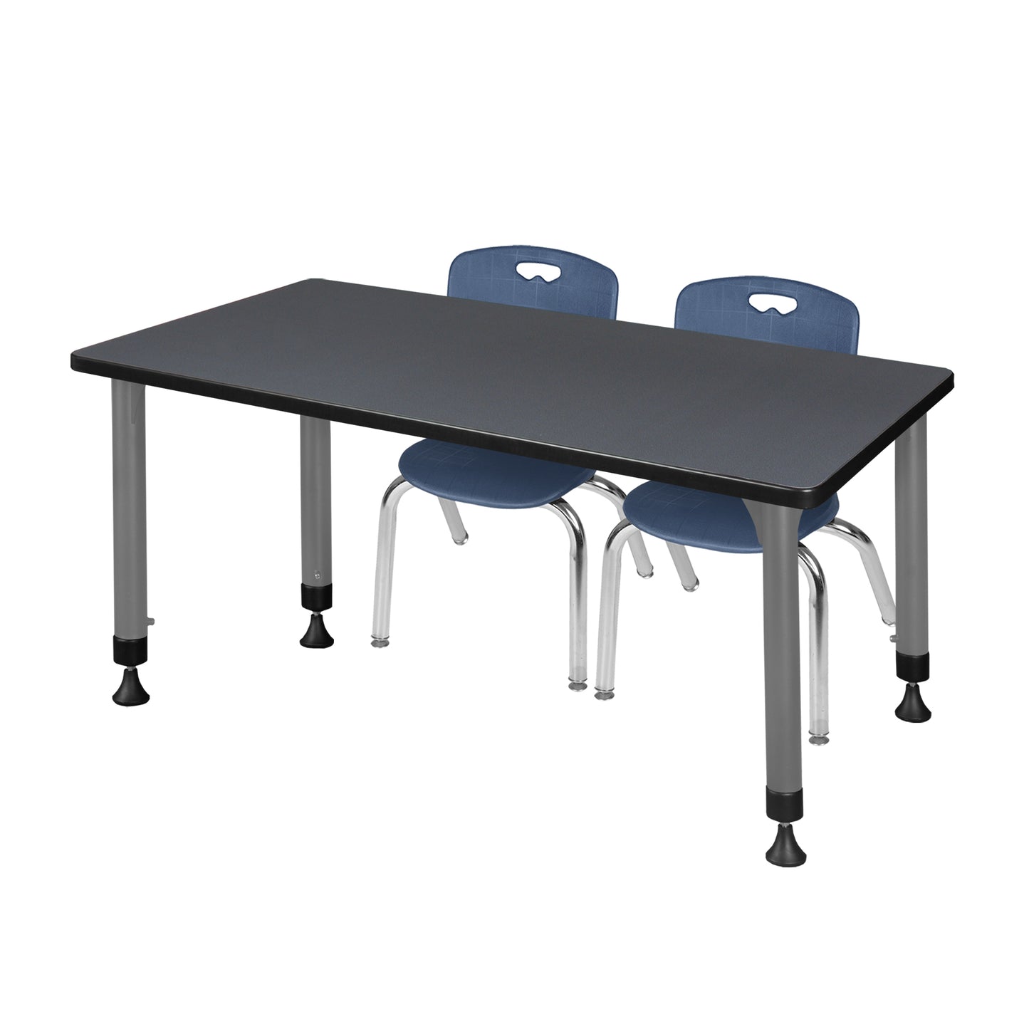 Regency Kee 48 x 30 in. Adjustable Classroom Table & 2 Andy 12 in. Stack Chairs