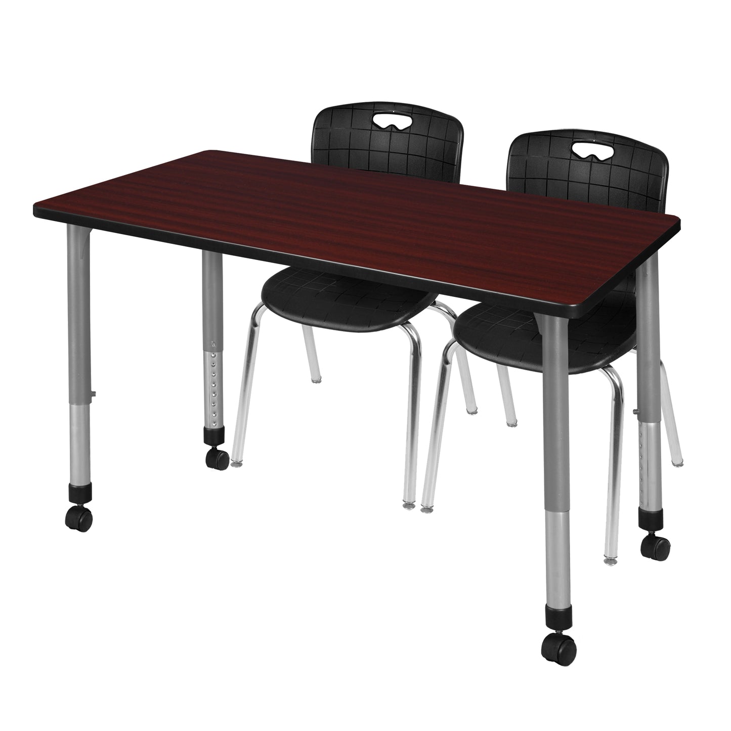 Regency Kee 48 x 30 in. Adjustable Classroom Table & 2 Andy 18 in. Stack Chairs