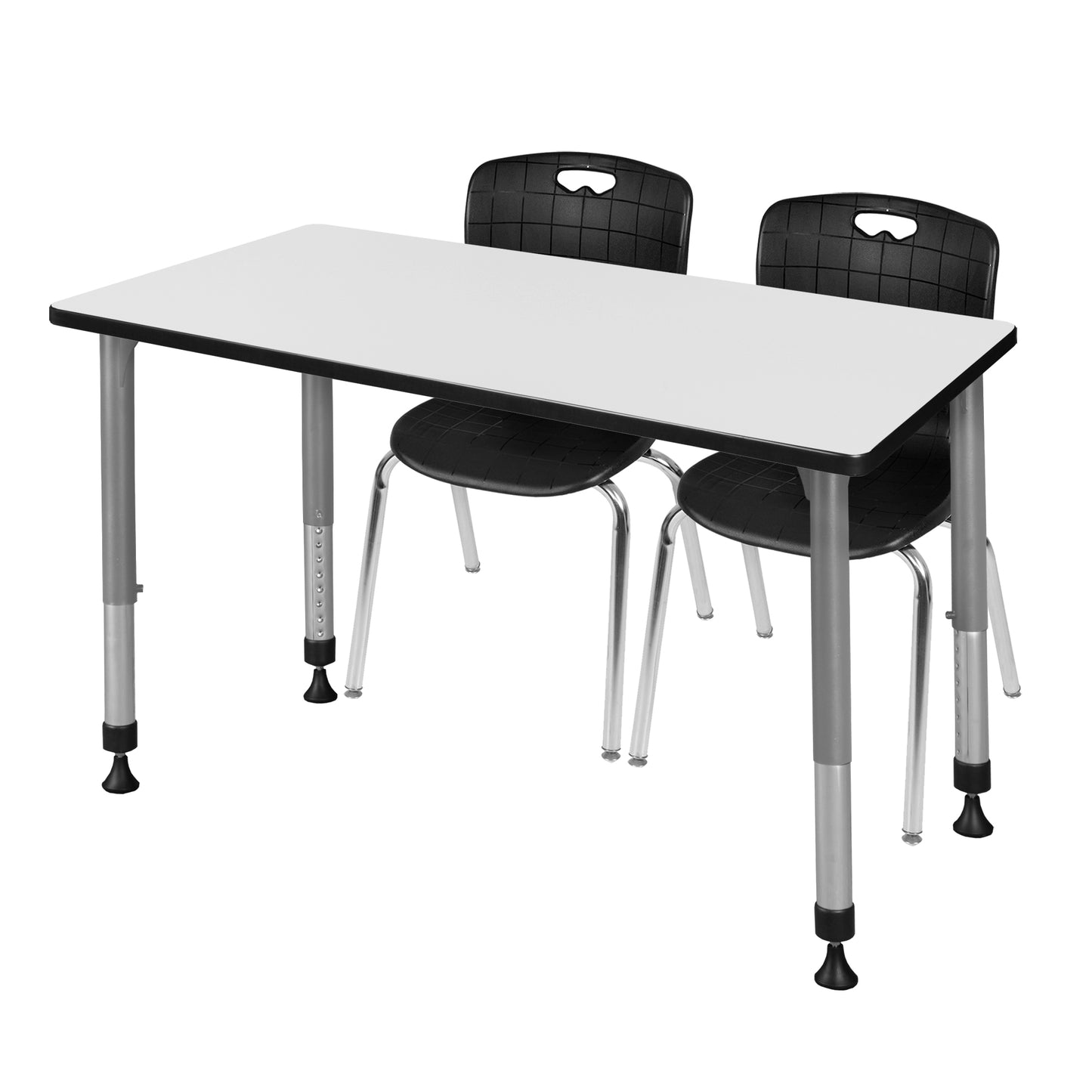 Regency Kee 48 x 24 in. Adjustable Classroom Table & 2 Andy 18 in. Stack Chairs