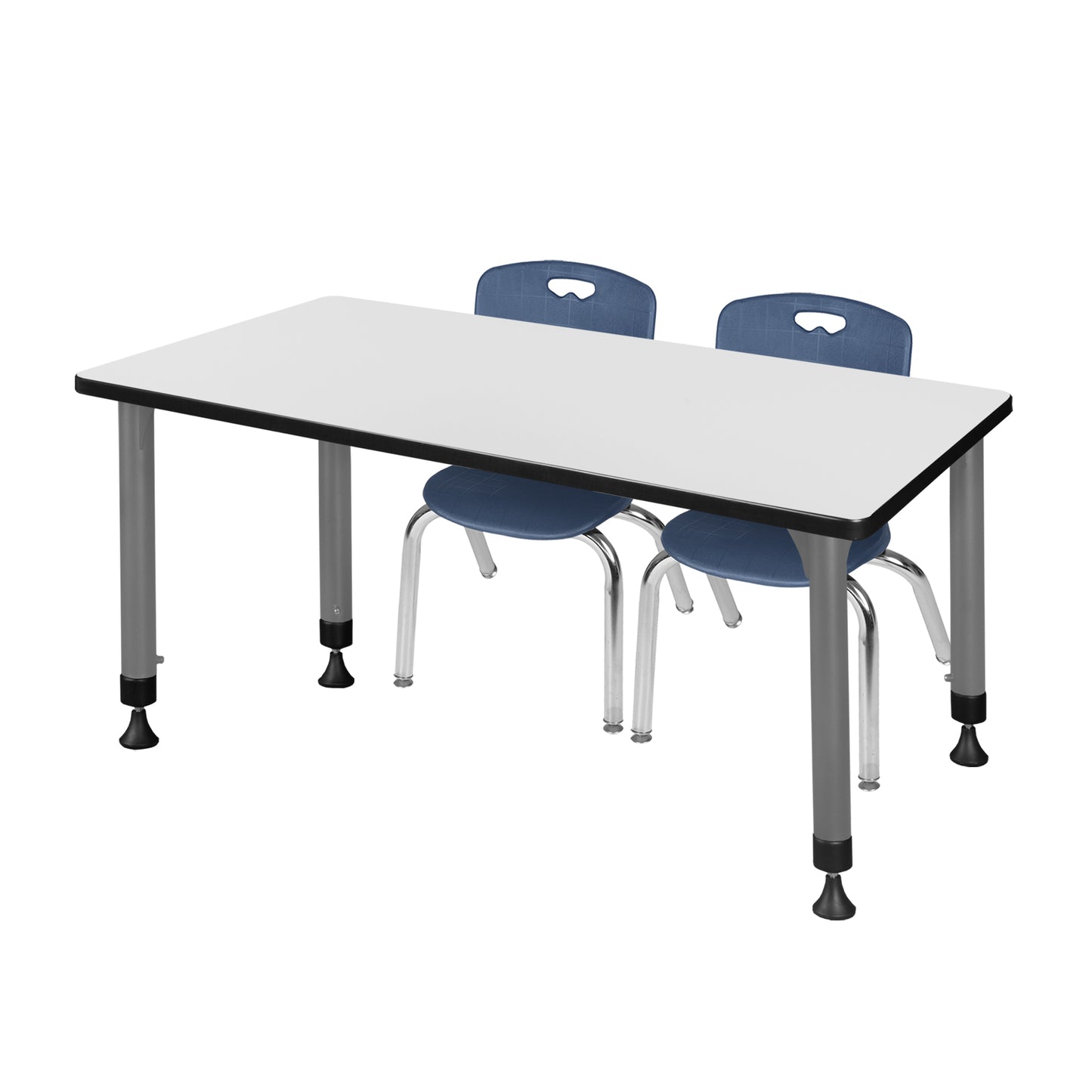Regency Kee 48 x 24 in. Adjustable Classroom Table & 2 Andy 12 in. Stack Chairs