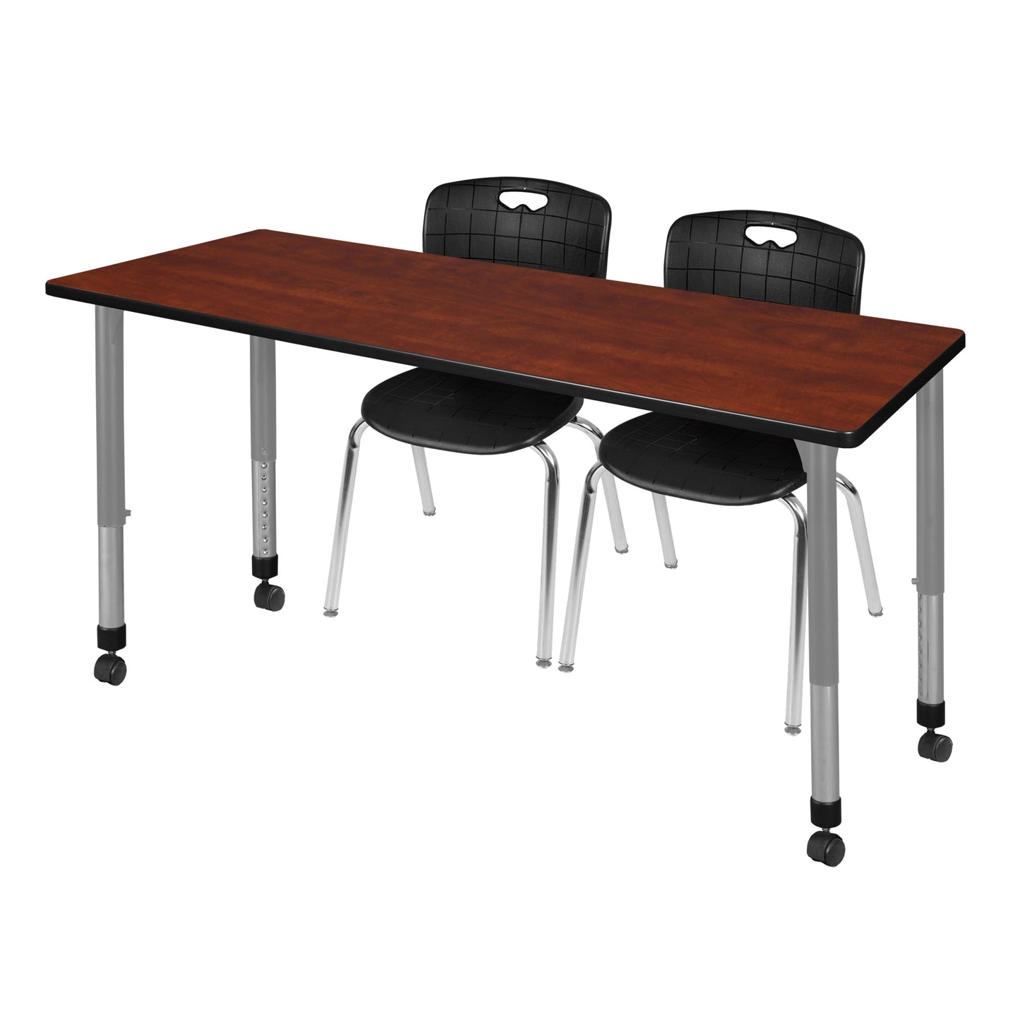 Regency Kee 66 x 24 in. Adjustable Classroom Table & 2 Andy 18 in. Stack Chairs
